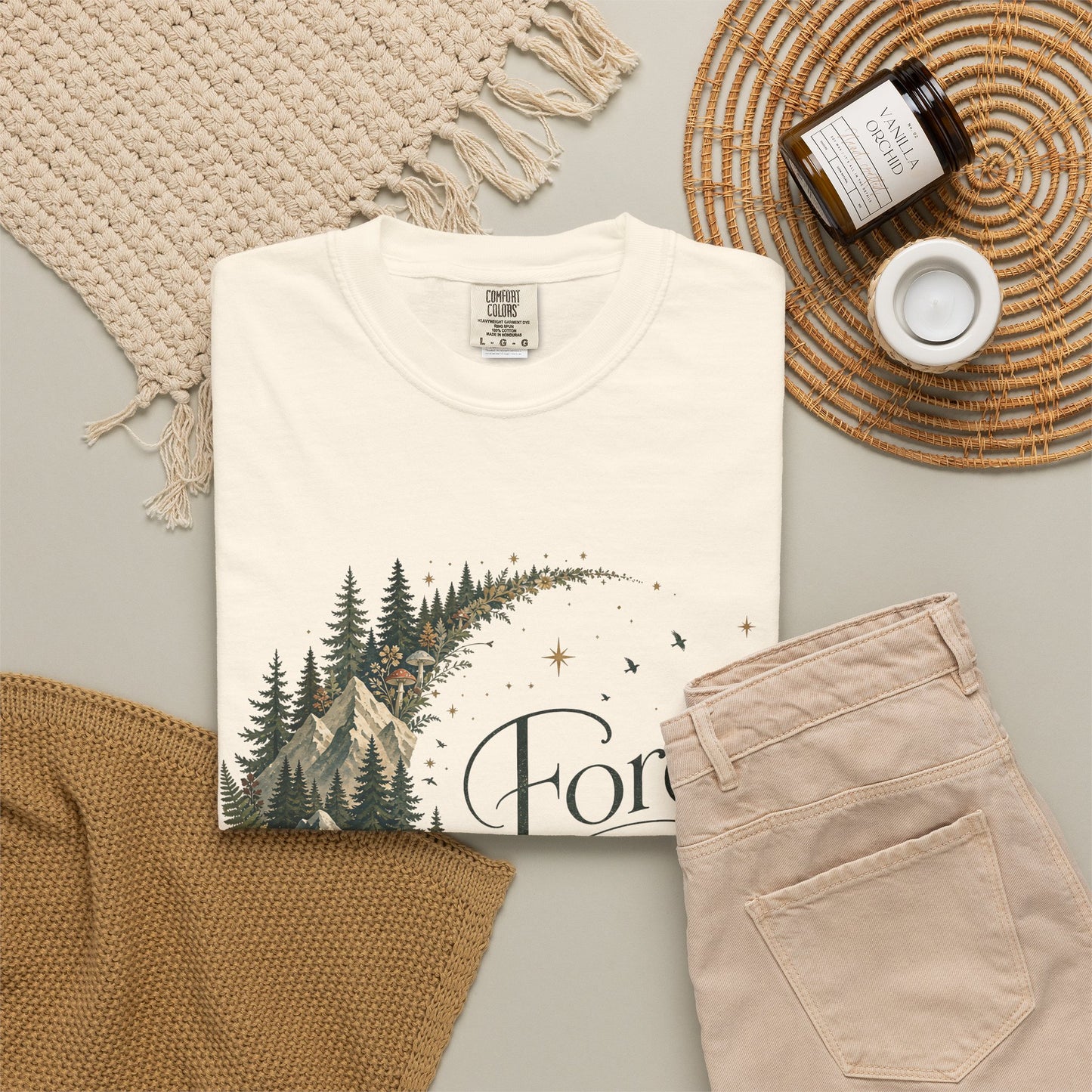 Forest Soul T‑Shirt — Crescent Moon Woodland Graphic Tee