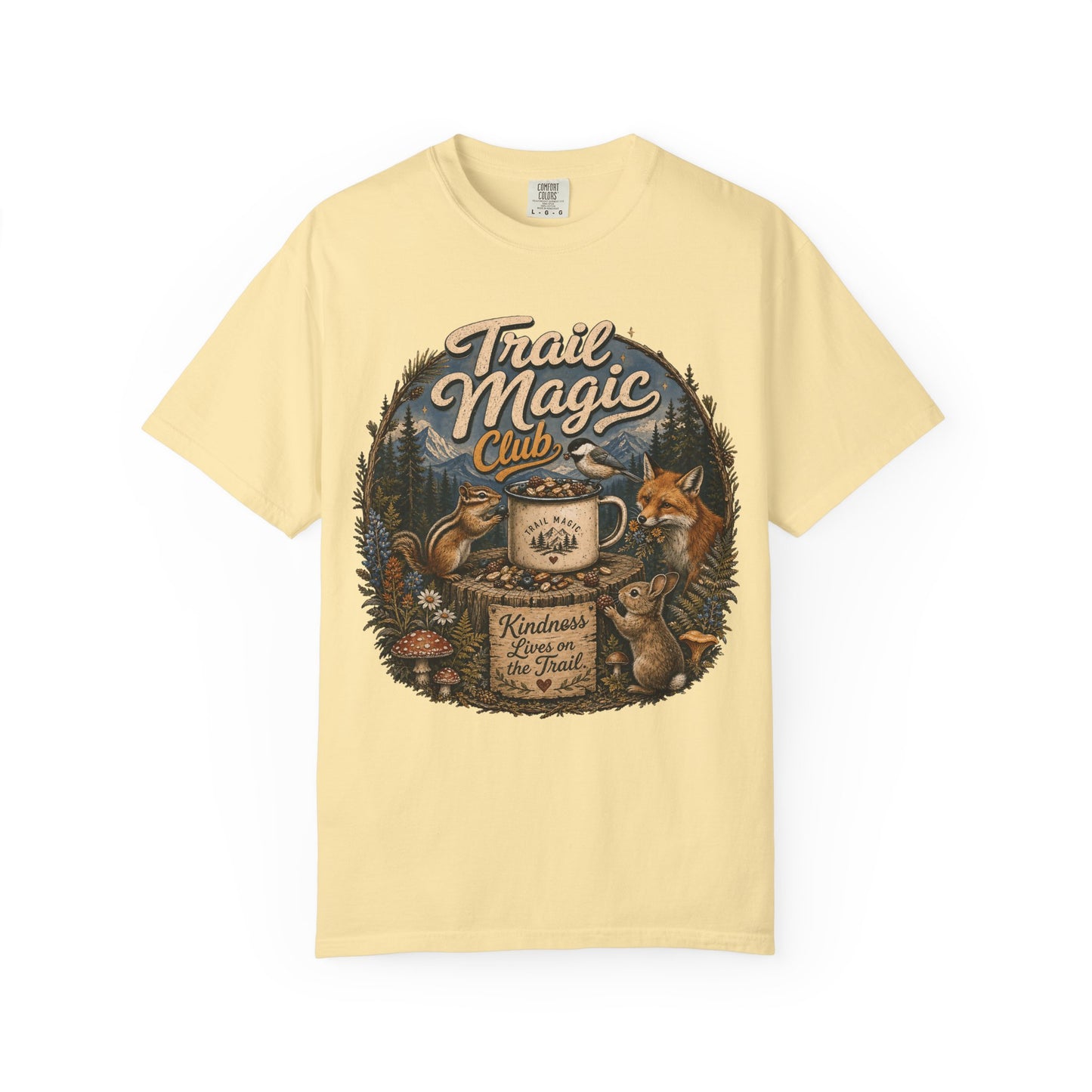 Trail Magic Club T-Shirt — Woodland Fox & Wildlife Coffee Camp Tee