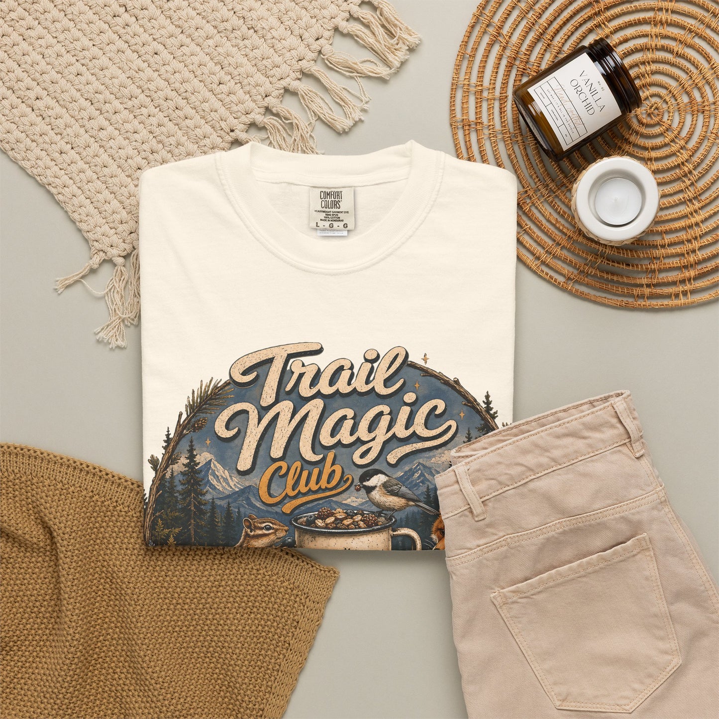 Trail Magic Club T-Shirt — Woodland Fox & Wildlife Coffee Camp Tee