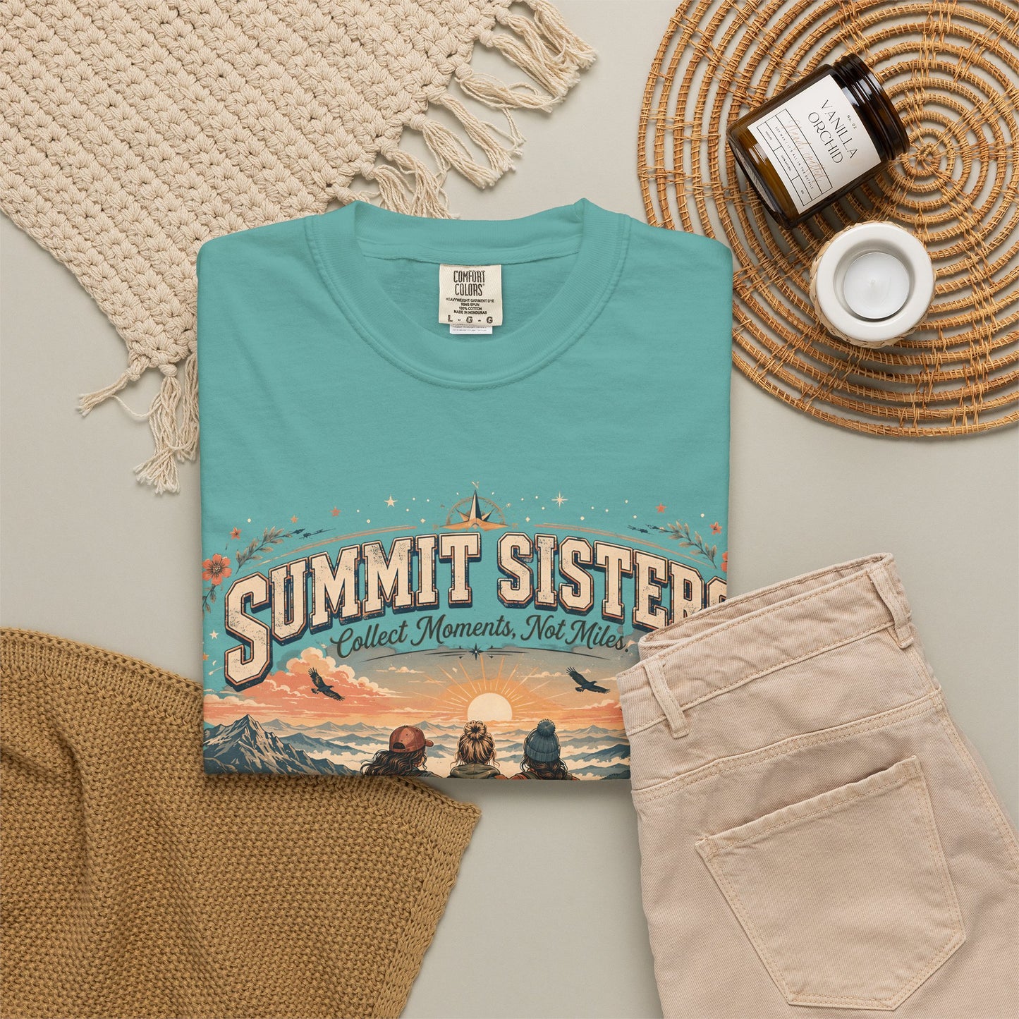 Summit Sisters Graphic T-Shirt — Retro Mountain Hiking Tee