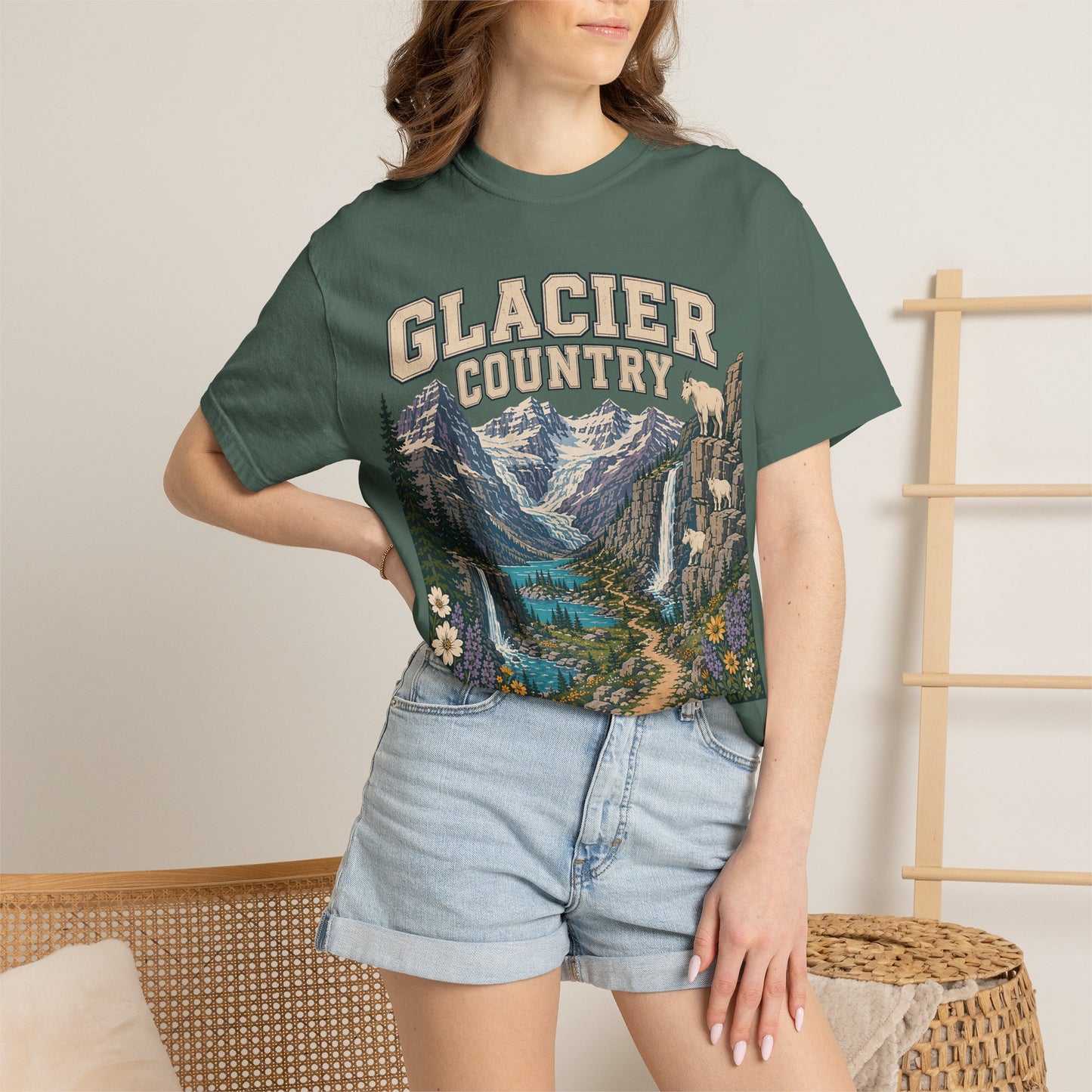 Glacier Country T-Shirt — Vintage Mountain National Park Graphic