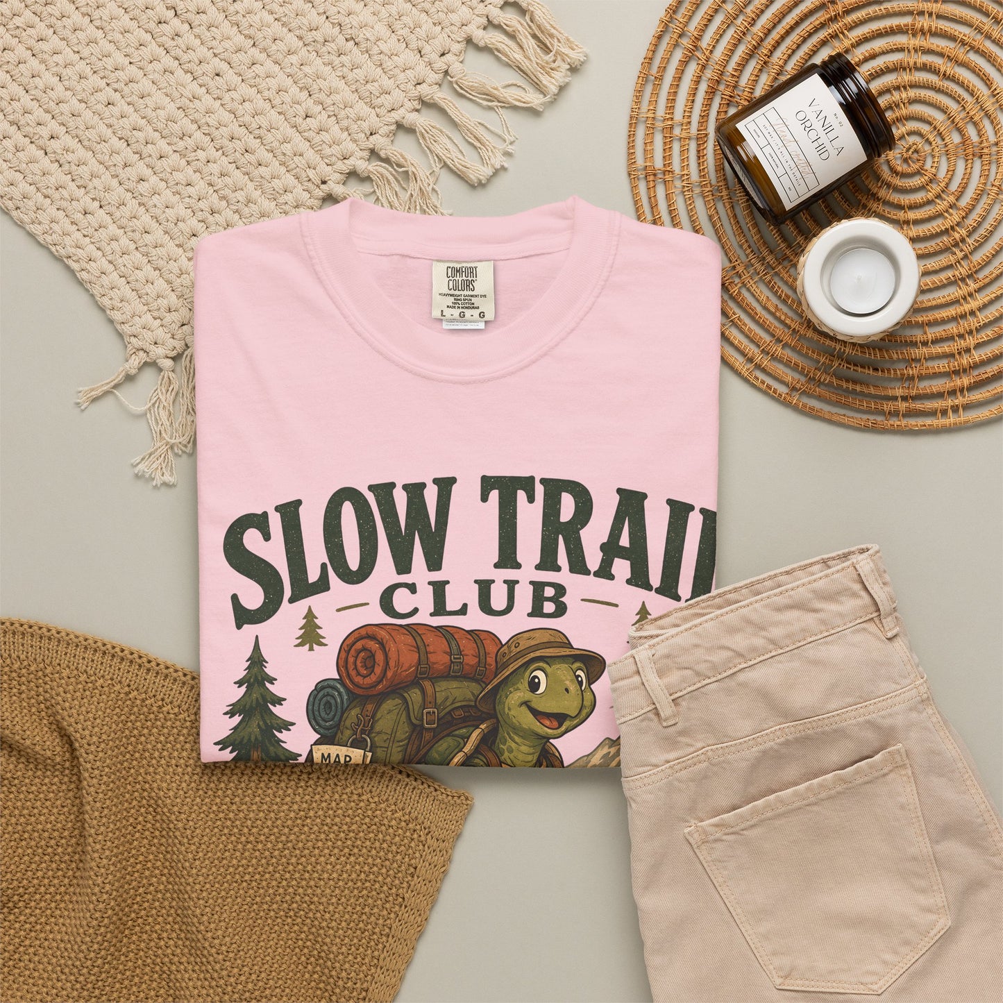 Slow Trail Club T-Shirt — “Still Getting There” Hiking Turtle Graphic Tee