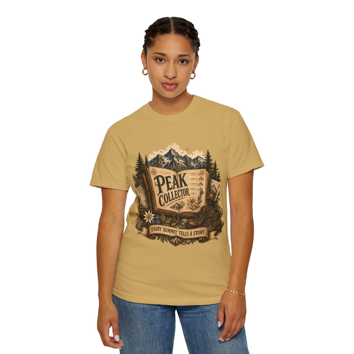 Peak Collector T-Shirt — Mountain Hiking Tee (“Every Summit Tells a Story”)