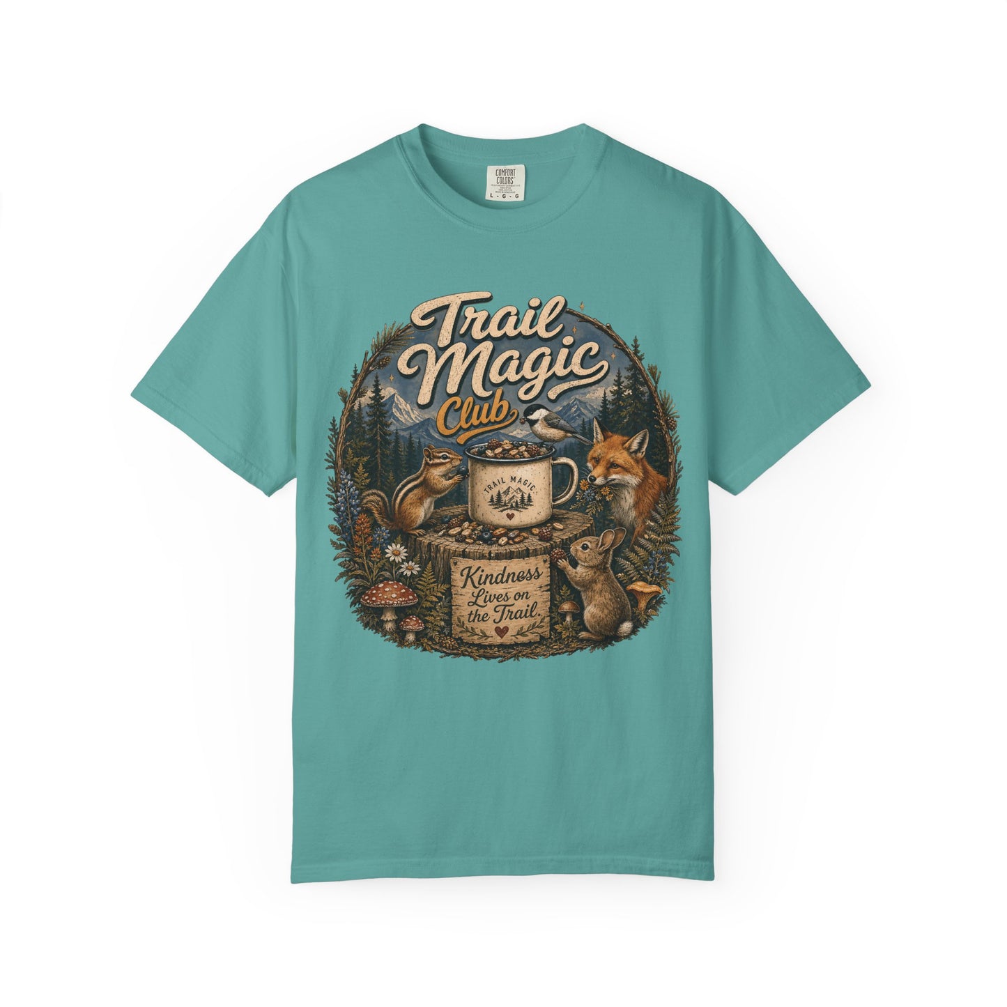 Trail Magic Club T-Shirt — Woodland Fox & Wildlife Coffee Camp Tee