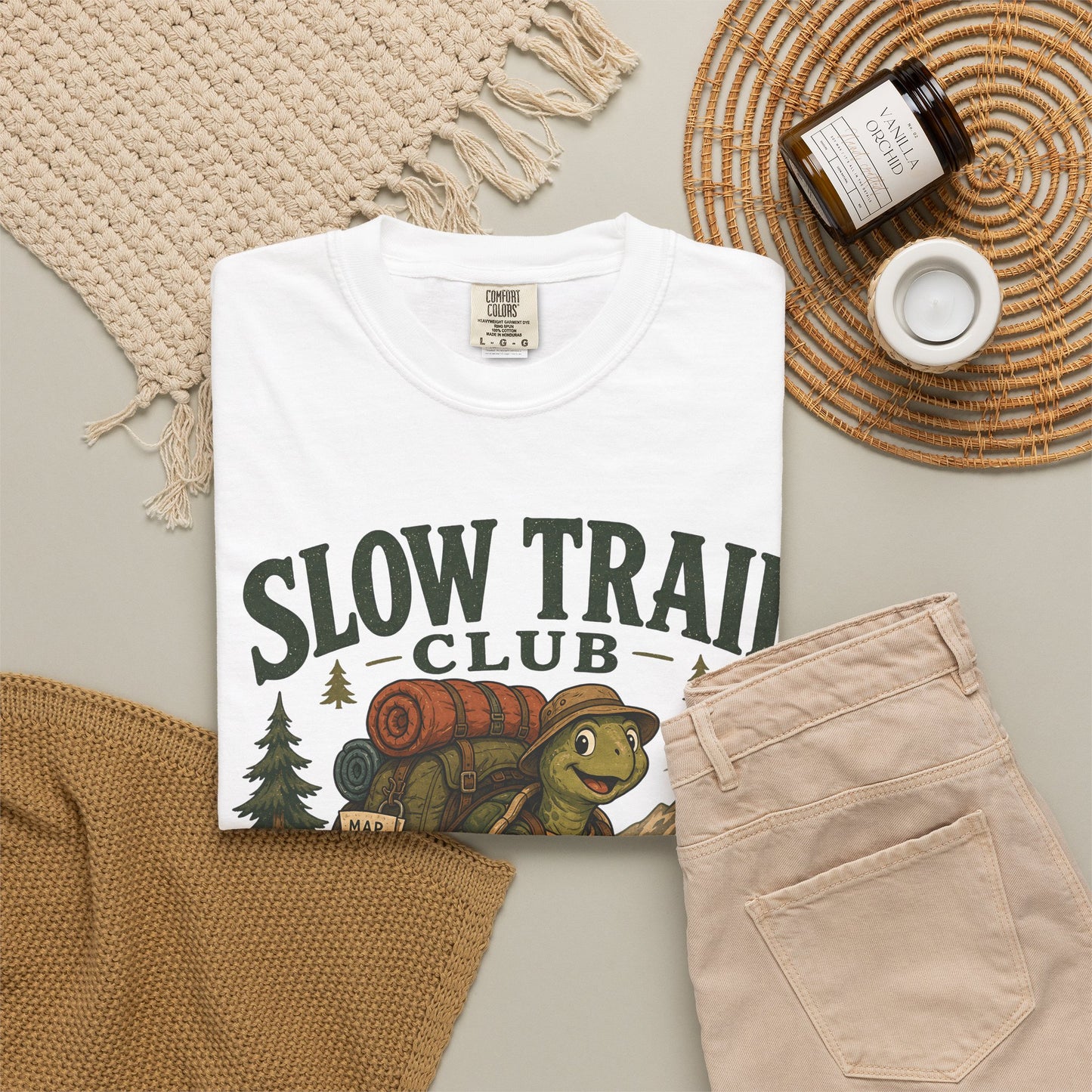 Slow Trail Club T-Shirt — “Still Getting There” Hiking Turtle Graphic Tee