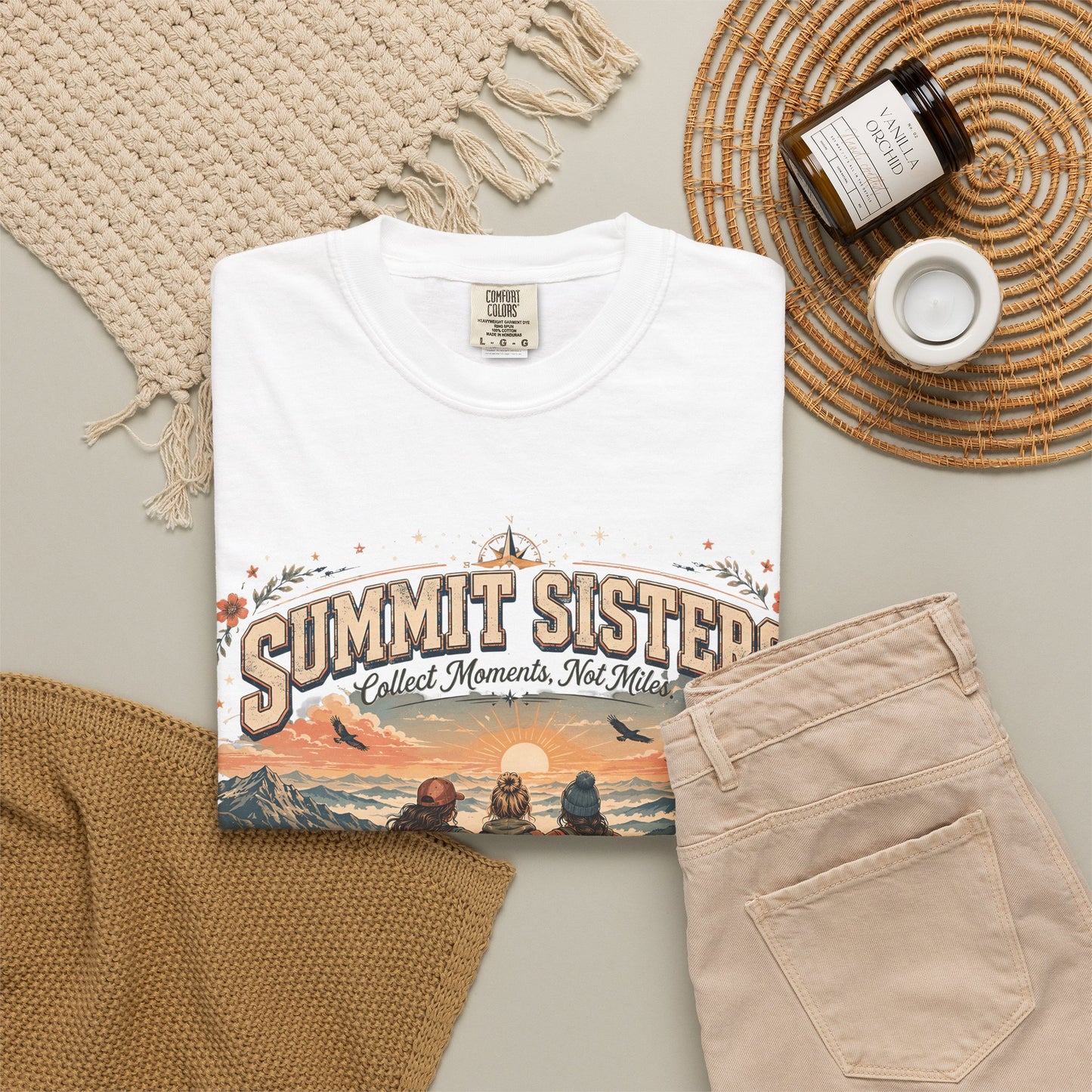 Summit Sisters Graphic T-Shirt — Retro Mountain Hiking Tee