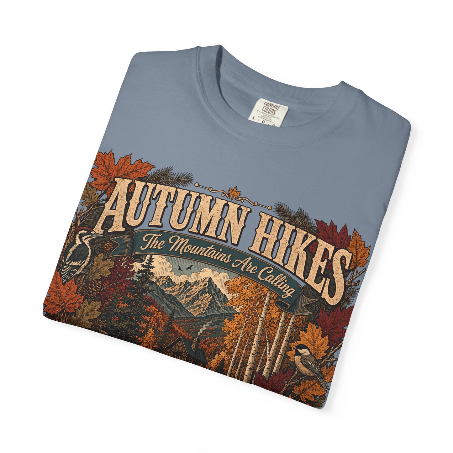 Autumn Hikes T-Shirt — Scenic Cabin Trail Fall Hiking Tee