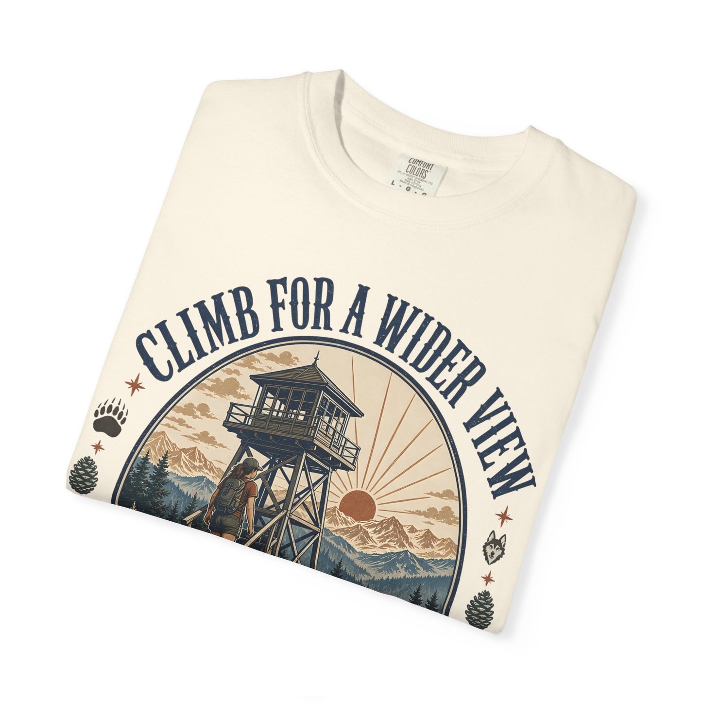 T-Shirt — "Climb for a Wider View" Lookout Trail Company Vintage Hiking Tee