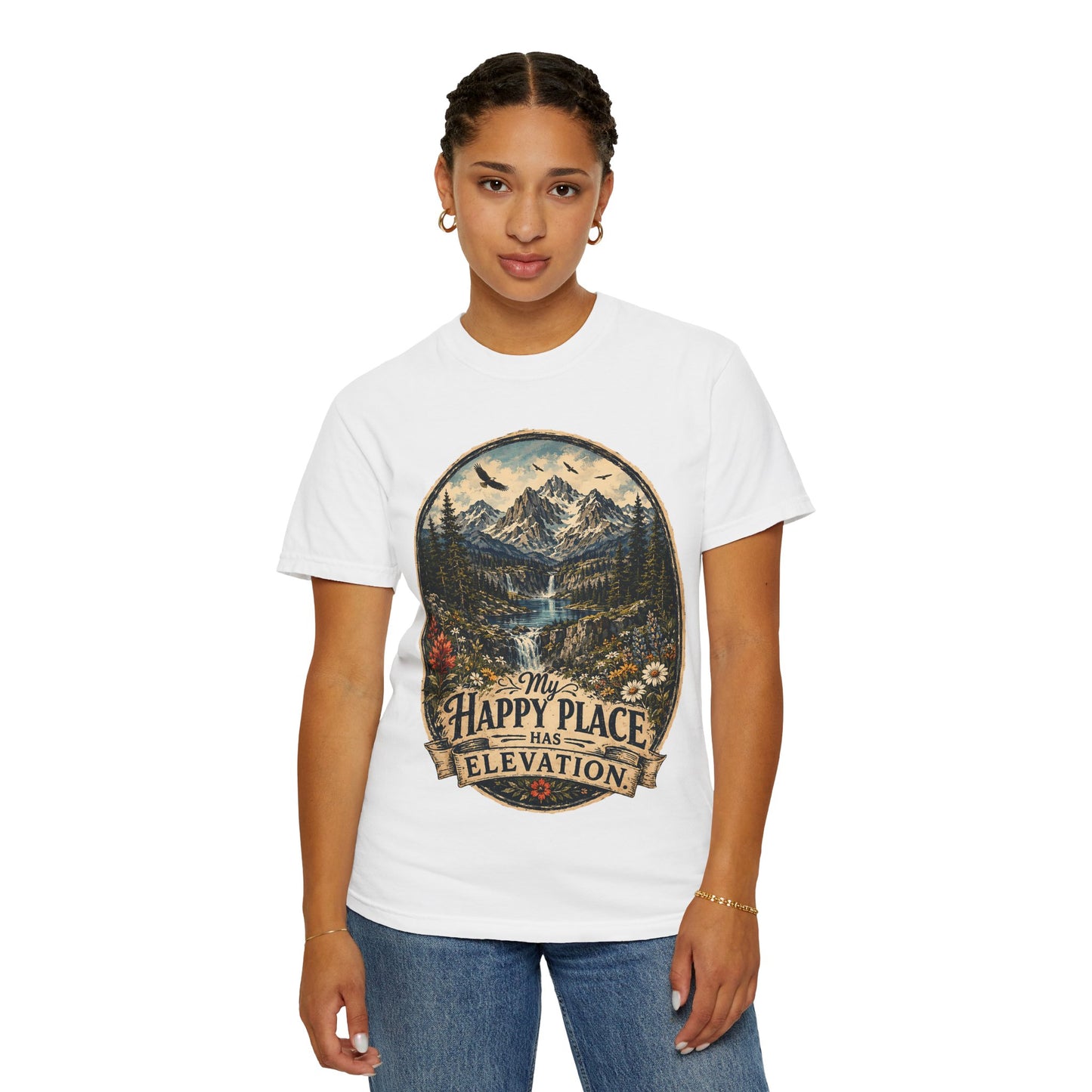 My Happy Place Has Elevation Mountain T-Shirt