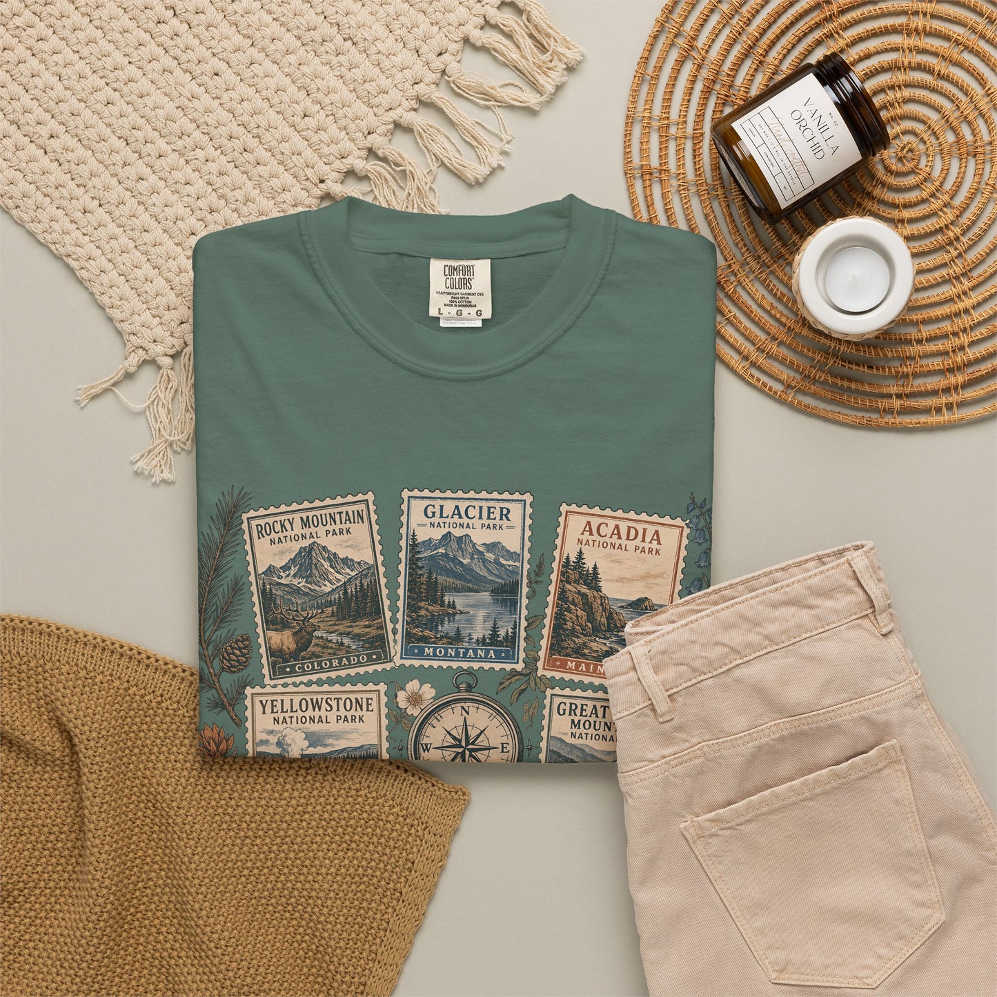 National Parks Vintage Stamp T-Shirt — "Collect Every Trail"