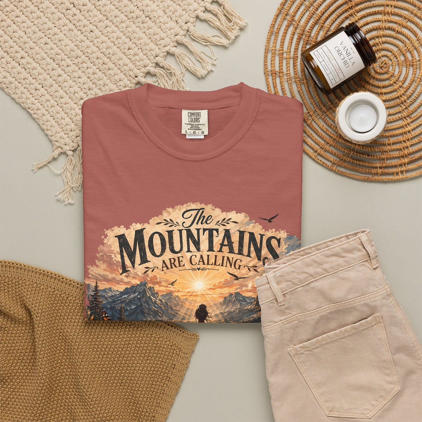 Mountain Meditation T‑Shirt — "The Mountains Are Calling, My Time of Peace"