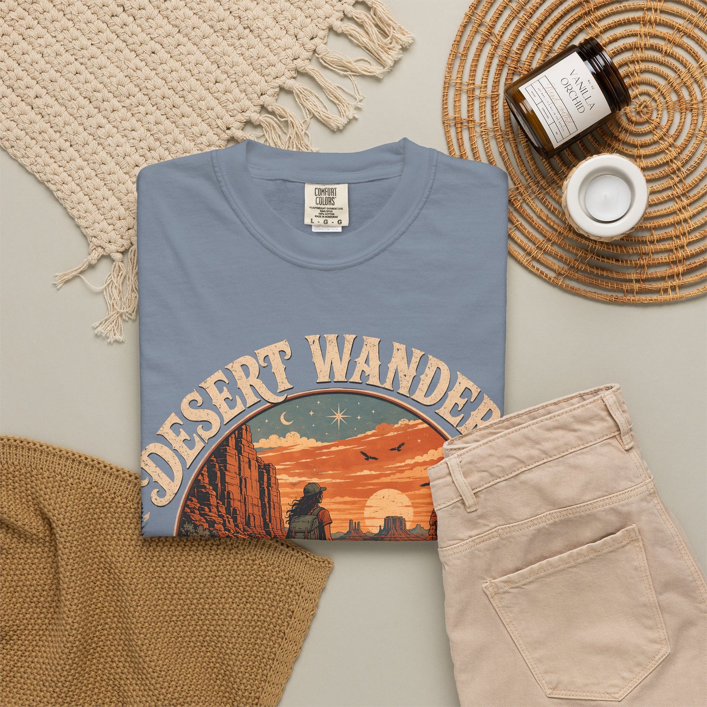 Desert Wanderer T-Shirt — Vintage Southwestern Hiking Graphic
