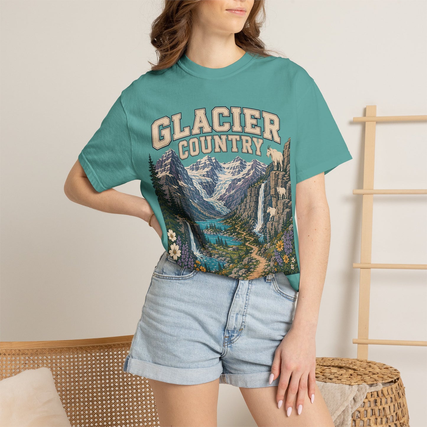 Glacier Country T-Shirt — Vintage Mountain National Park Graphic