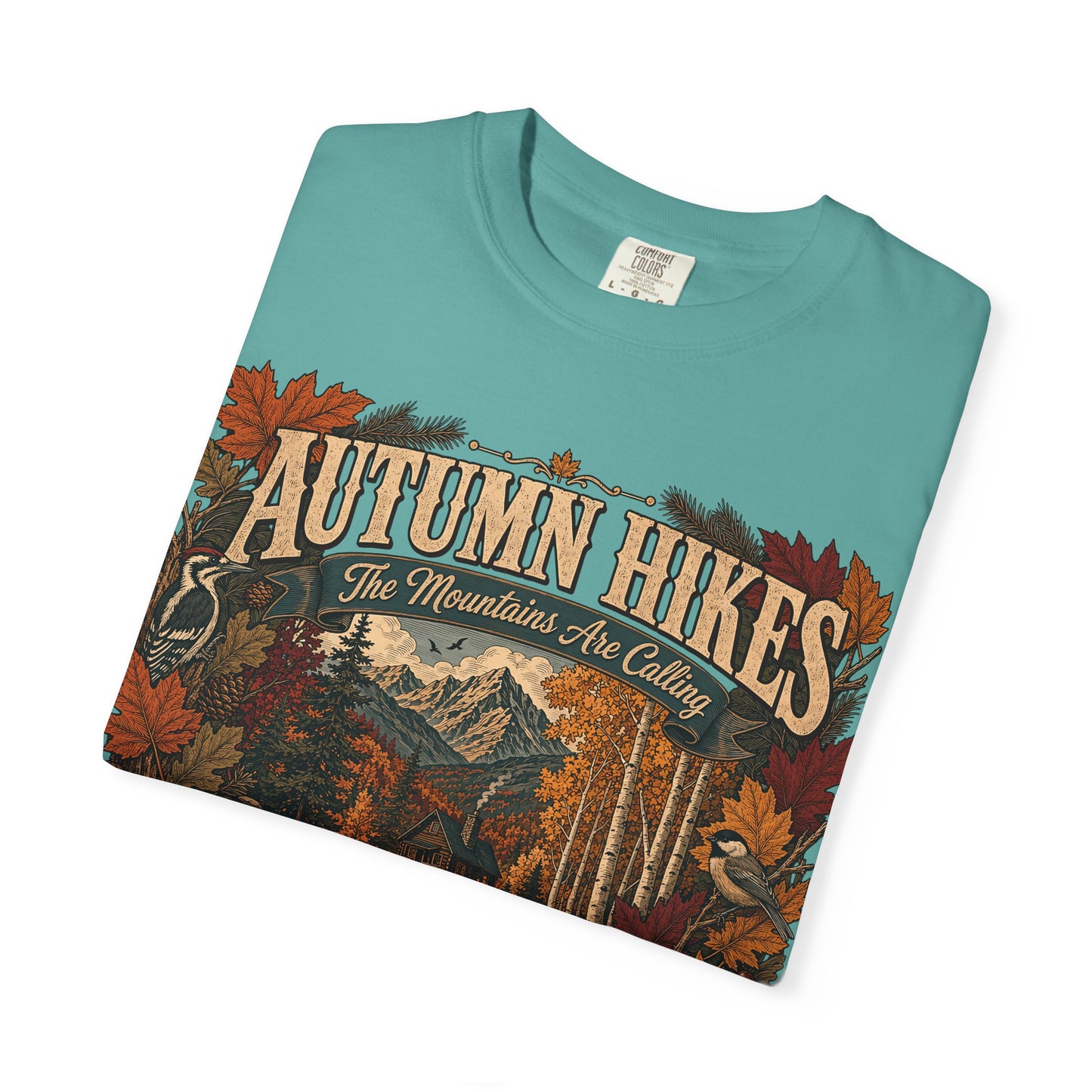 Autumn Hikes T-Shirt — Scenic Cabin Trail Fall Hiking Tee