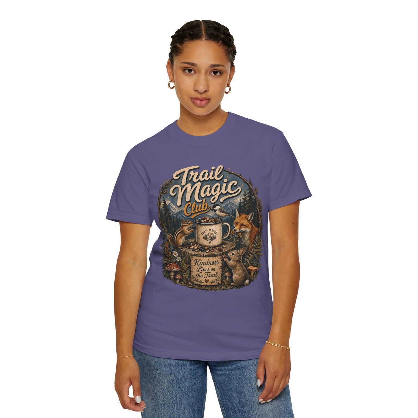Trail Magic Club T-Shirt — Woodland Fox & Wildlife Coffee Camp Tee