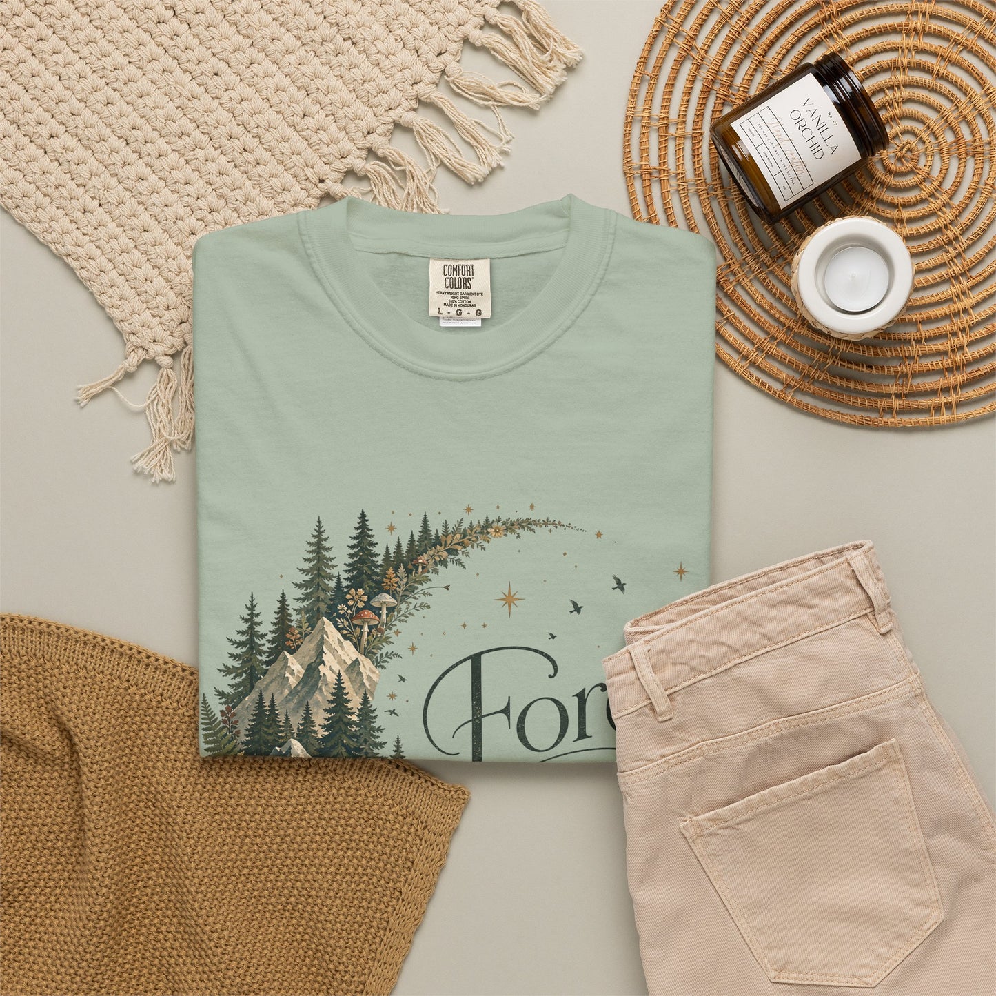 Forest Soul T‑Shirt — Crescent Moon Woodland Graphic Tee