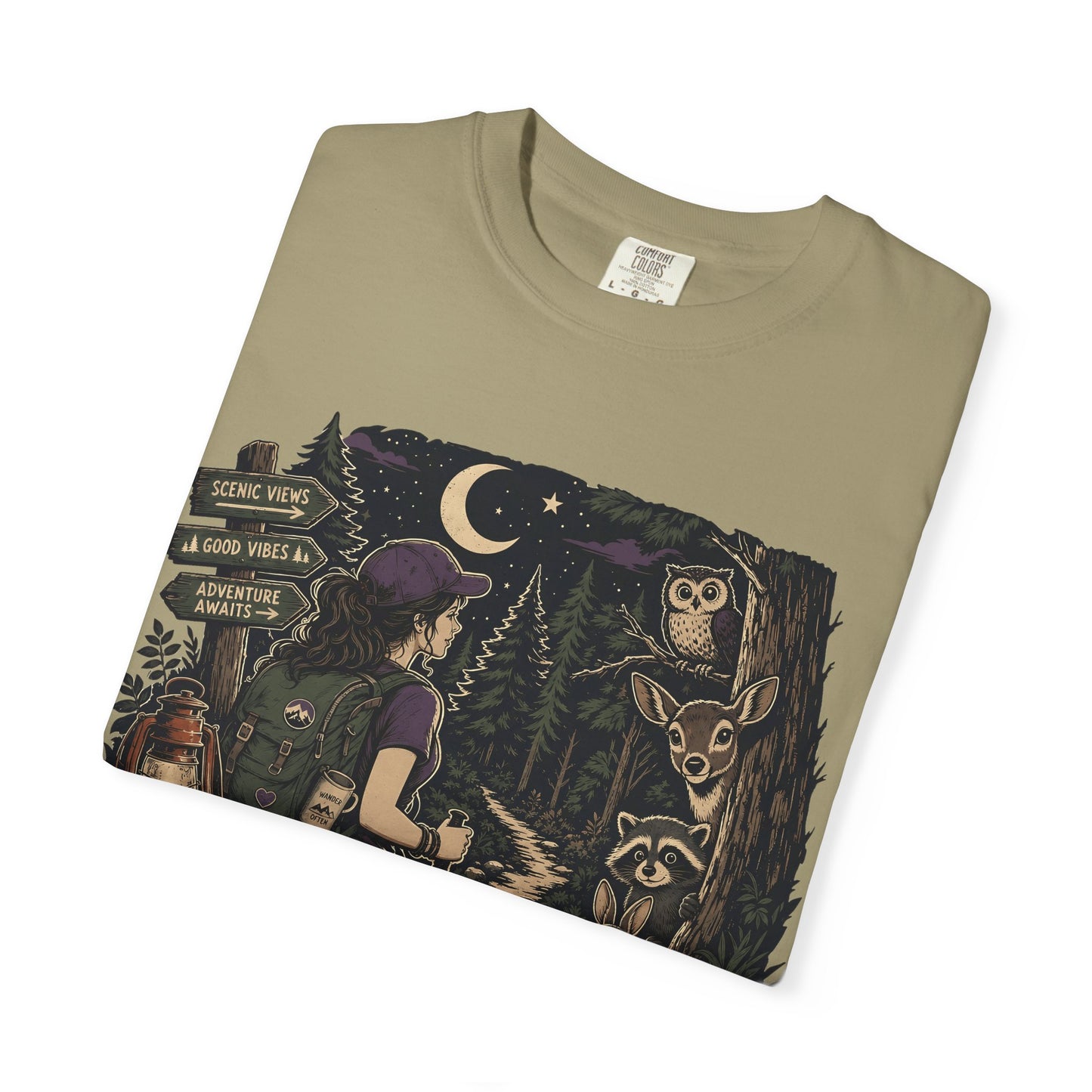 Night Trail Visitor T-Shirt — "Just Passing Through Your Neighborhood" Hiker Tee