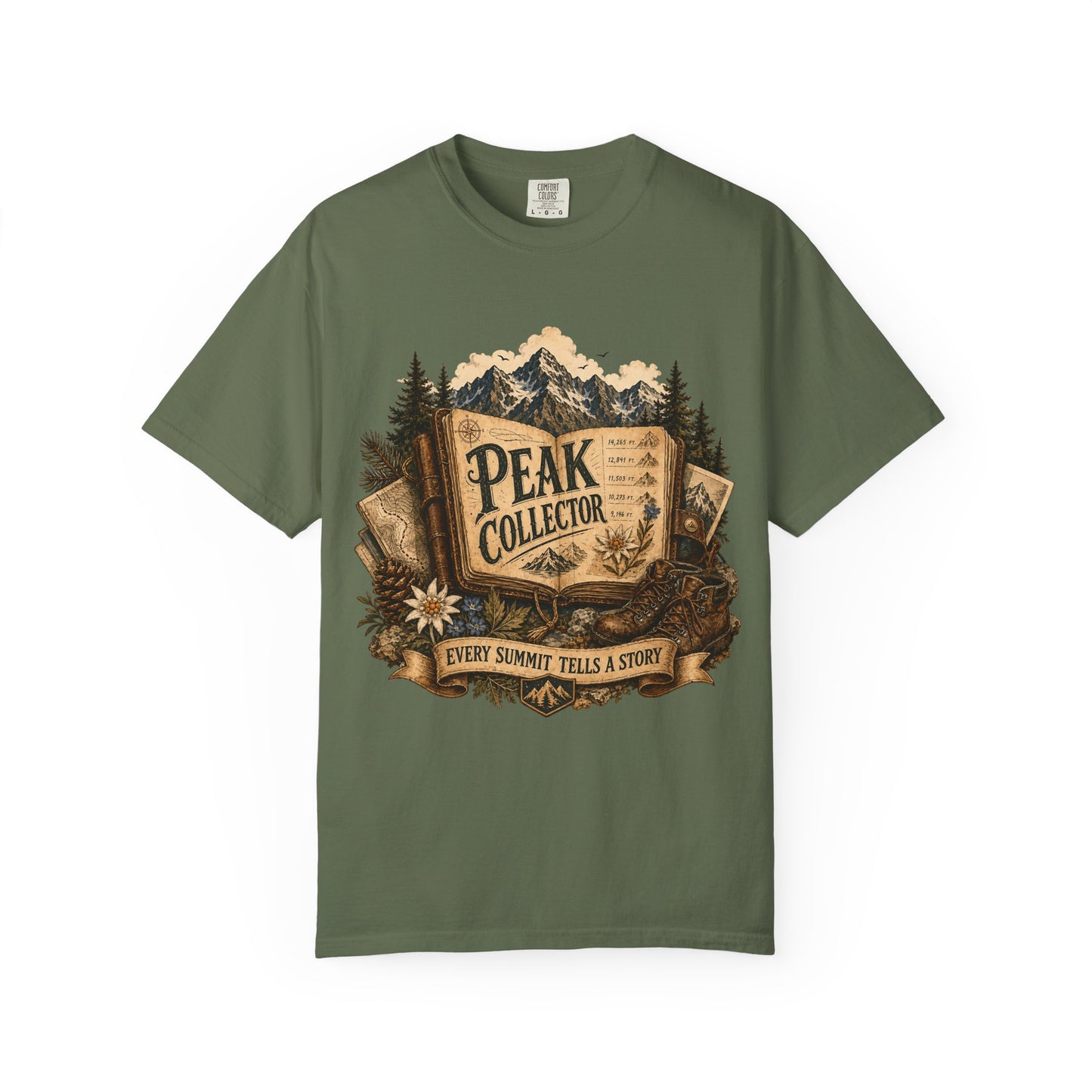 Peak Collector T-Shirt — Mountain Hiking Tee (“Every Summit Tells a Story”)