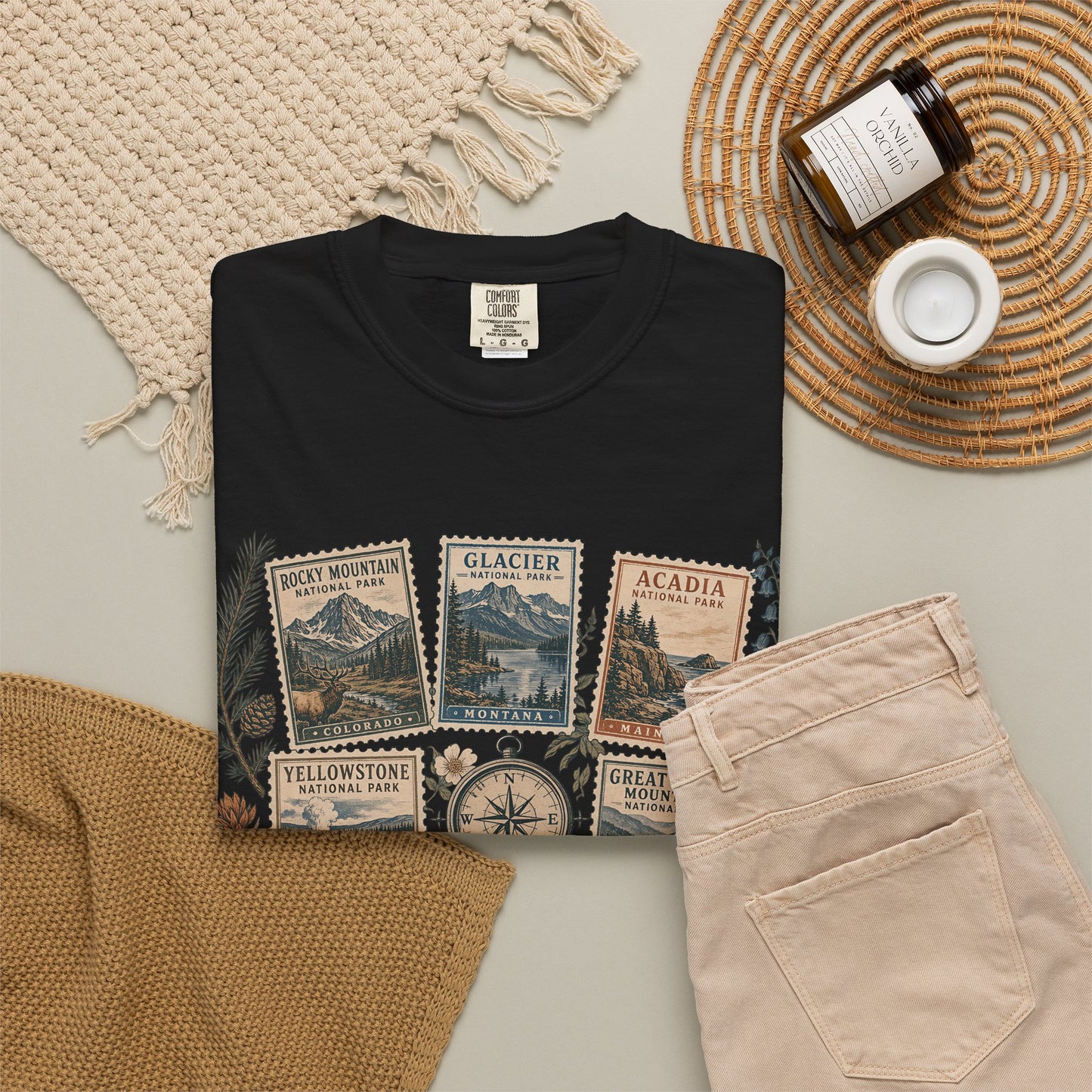 National Parks Vintage Stamp T-Shirt — "Collect Every Trail"
