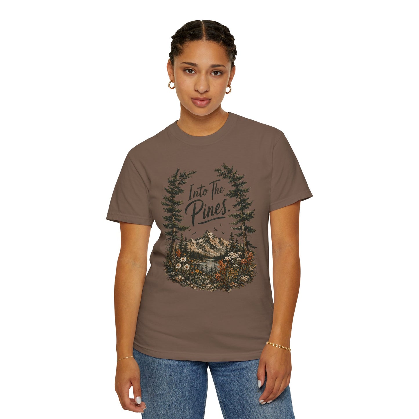 Into the Pines T-Shirt — Vintage Mountain & Forest Nature Tee