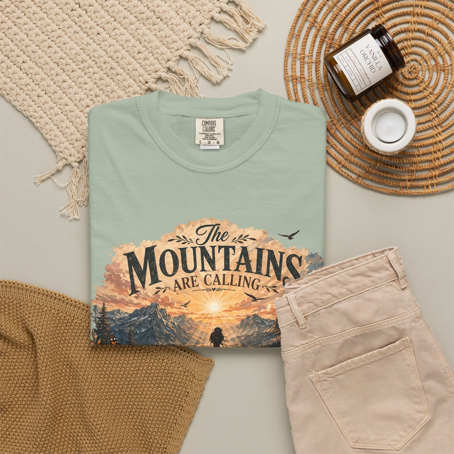 Mountain Meditation T‑Shirt — "The Mountains Are Calling, My Time of Peace"