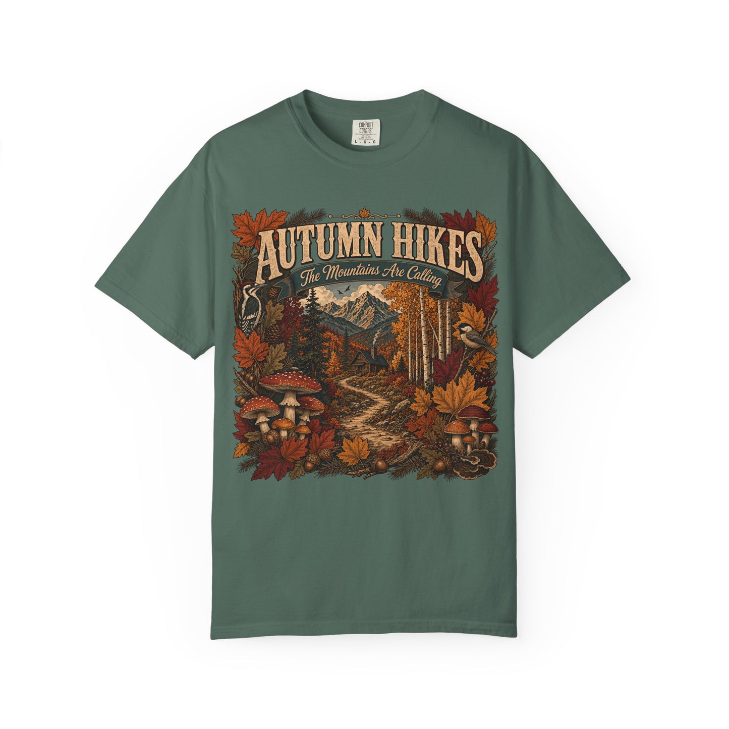 Autumn Hikes T-Shirt — Scenic Cabin Trail Fall Hiking Tee
