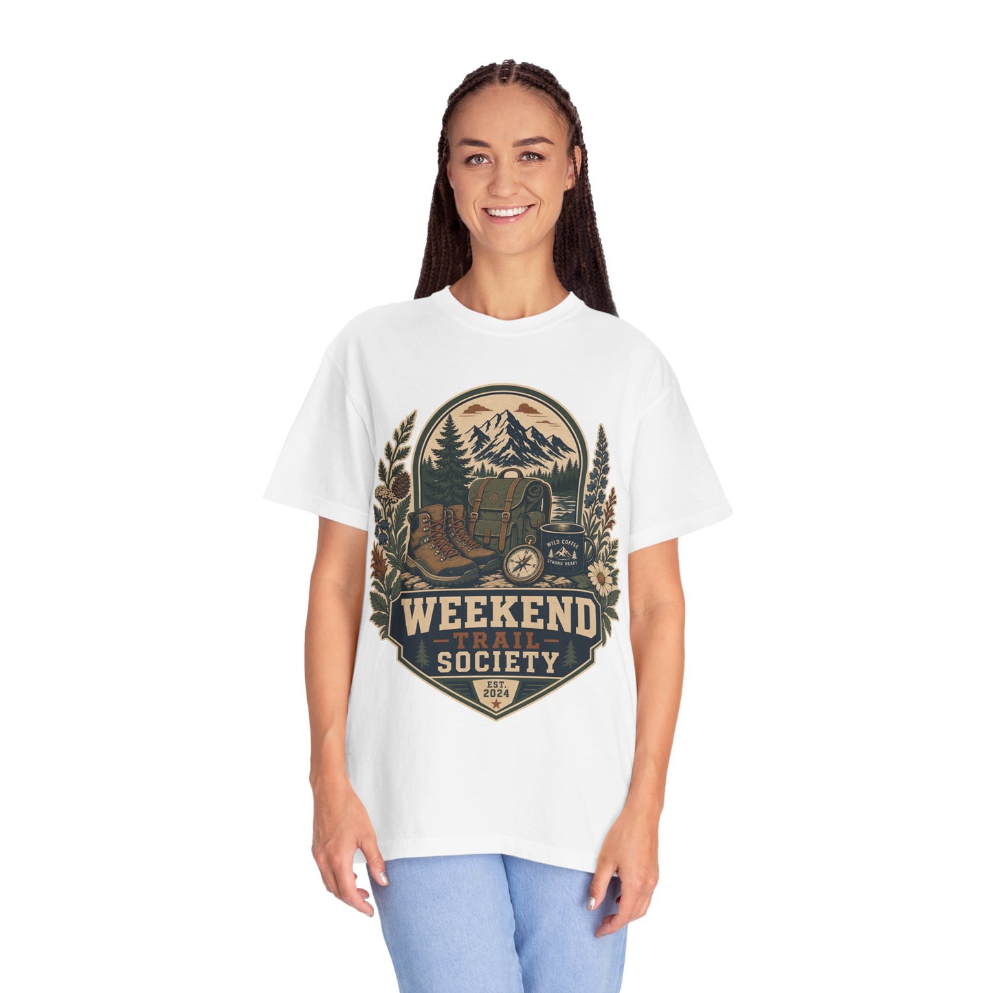 Weekend Trail Society T-Shirt — Vintage Outdoor Hiking & Camping Graphic Tee