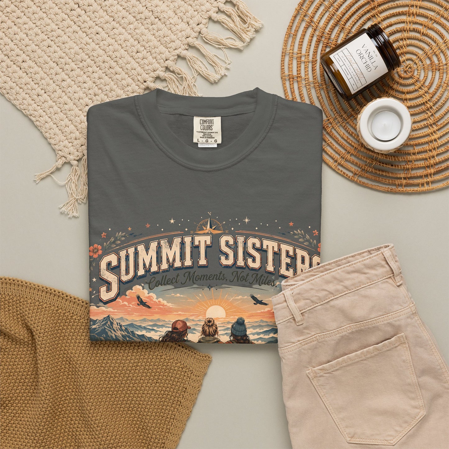 Summit Sisters Graphic T-Shirt — Retro Mountain Hiking Tee