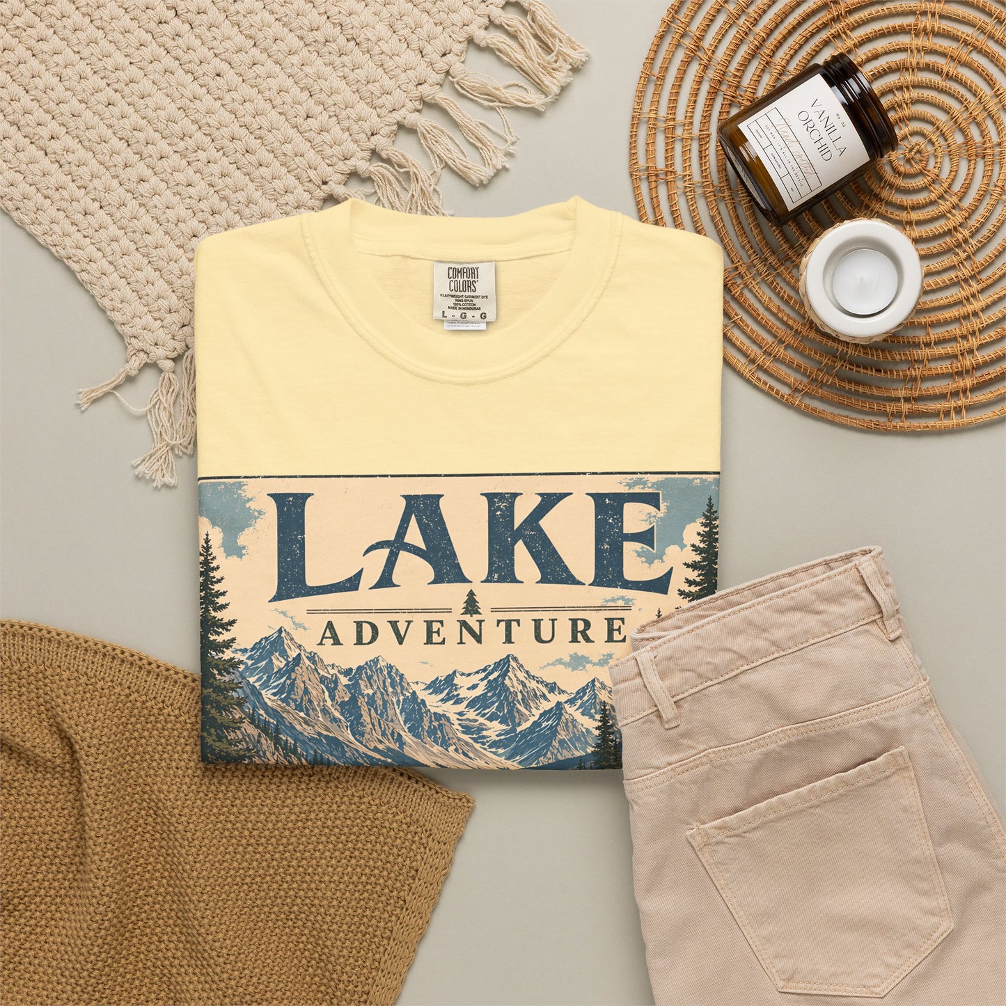 Lake Adventure T-Shirt — Vintage Mountain & Canoe Outdoor Tee