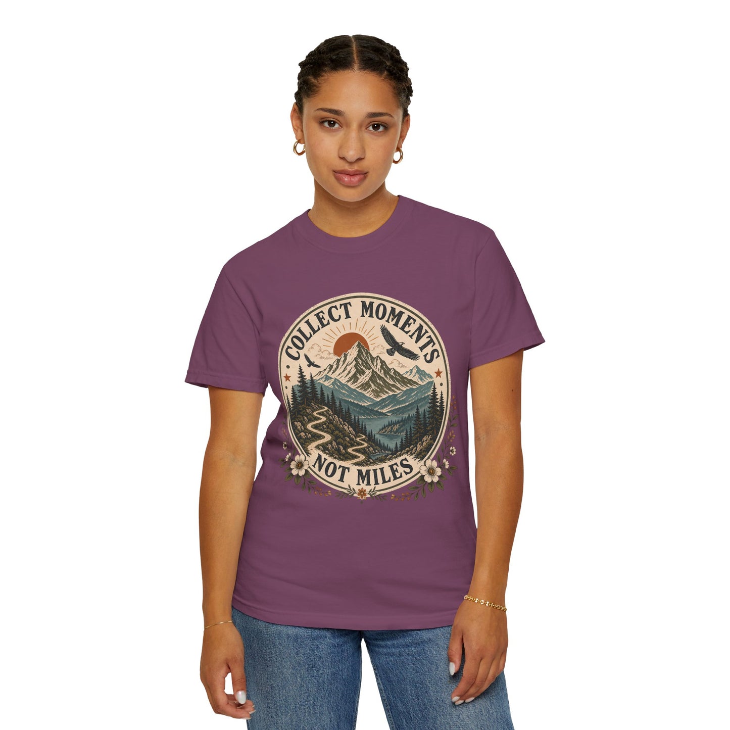 Collect Moments Not Miles T-Shirt — Vintage Mountain Adventure Tee