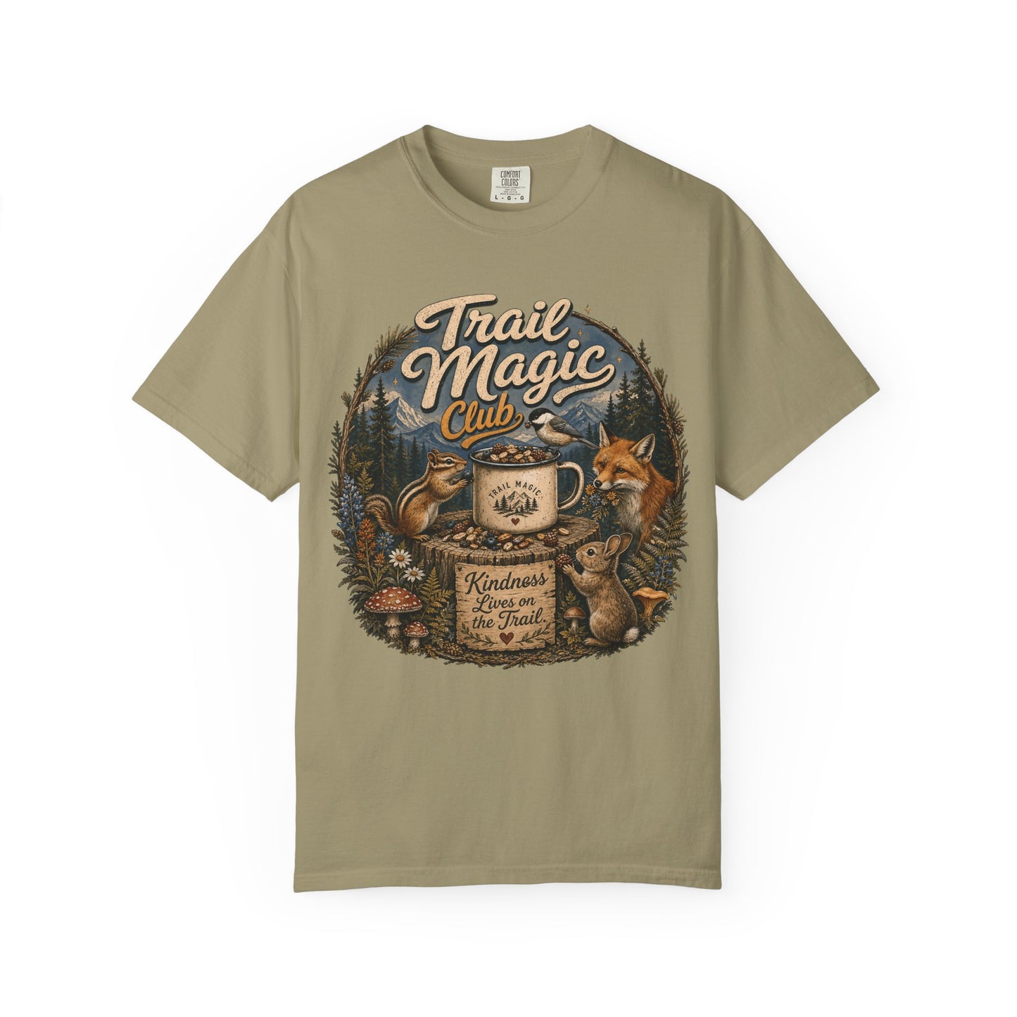 Trail Magic Club T-Shirt — Woodland Fox & Wildlife Coffee Camp Tee