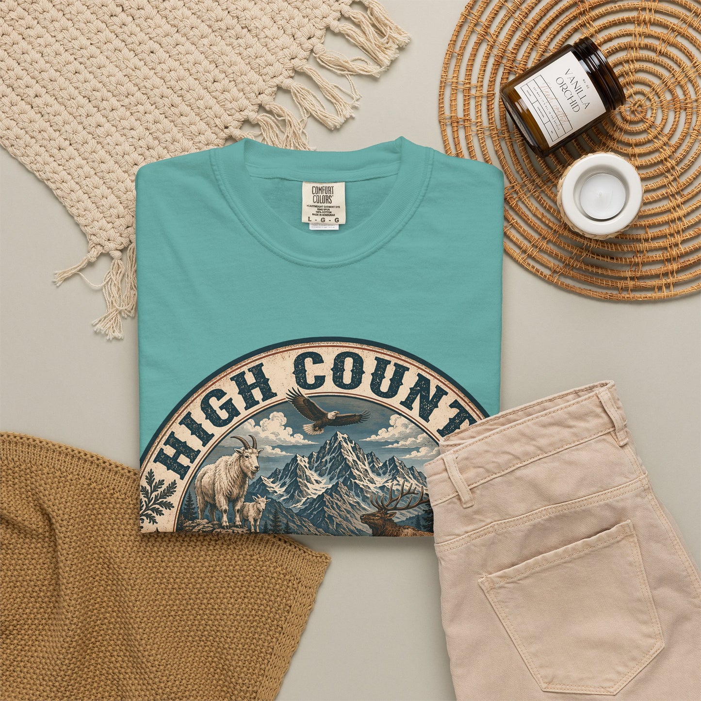 High Country Hiker T-Shirt — Mountain Wildlife Outdoor Tee