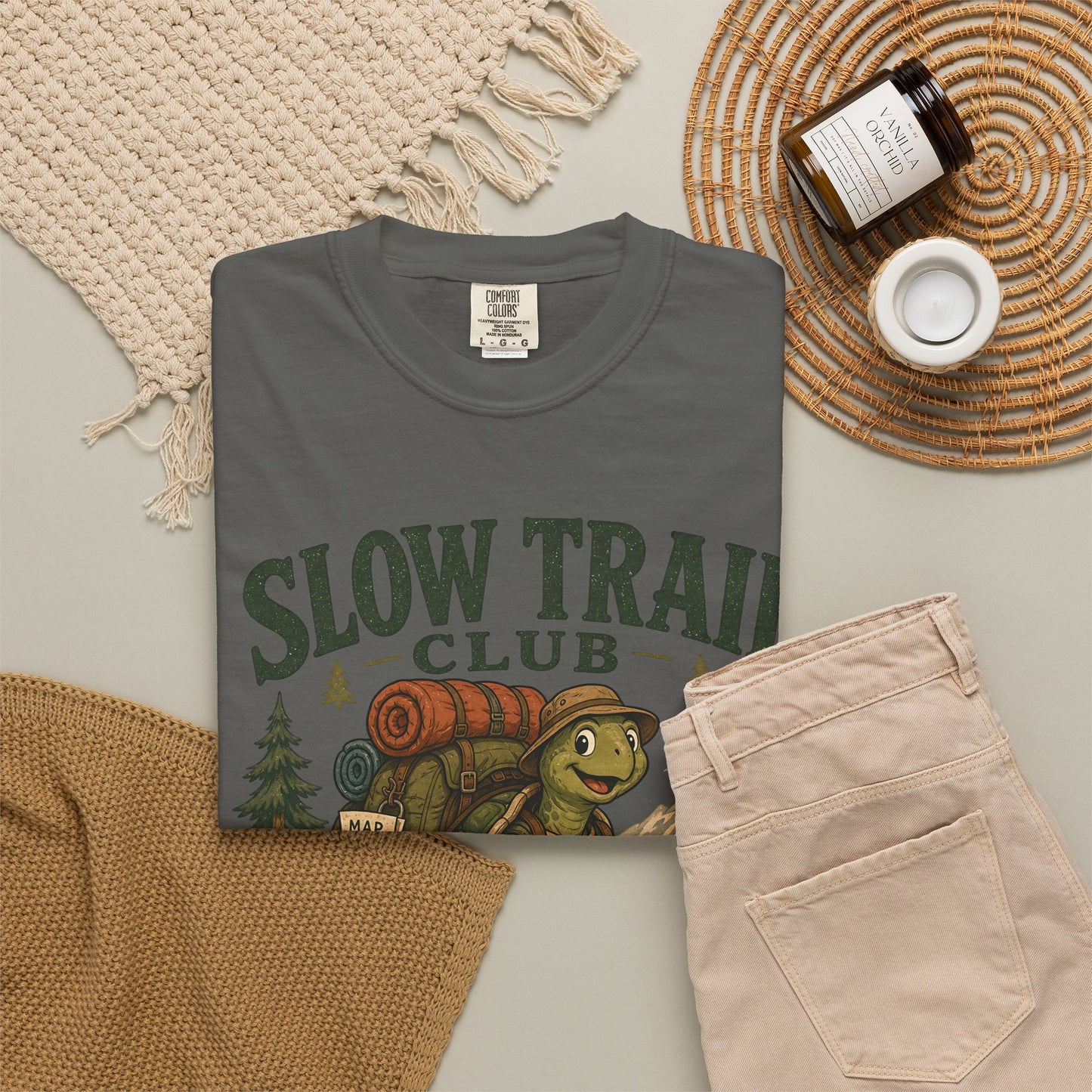 Slow Trail Club T-Shirt — “Still Getting There” Hiking Turtle Graphic Tee