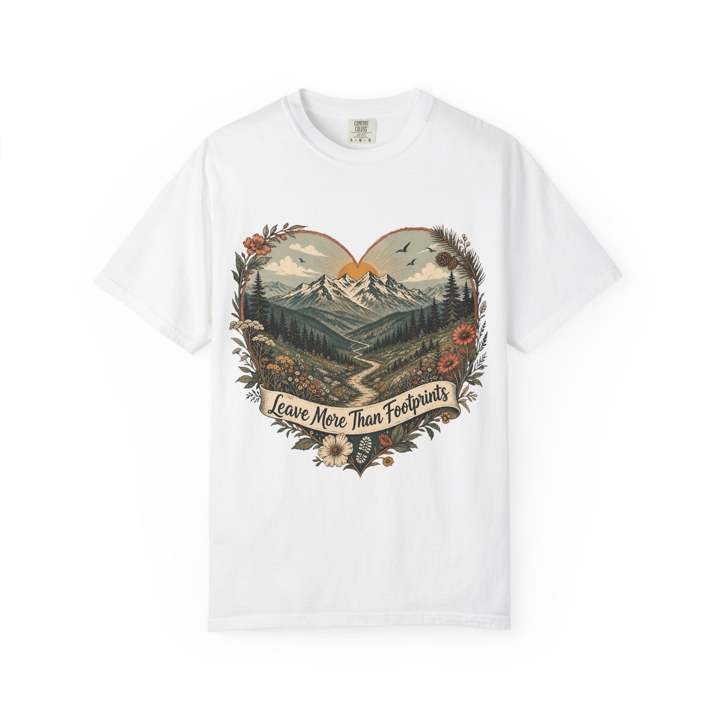 Hiker Graphic Tee — "She Follows the Long Light" Mountain Adventure T-Shirt