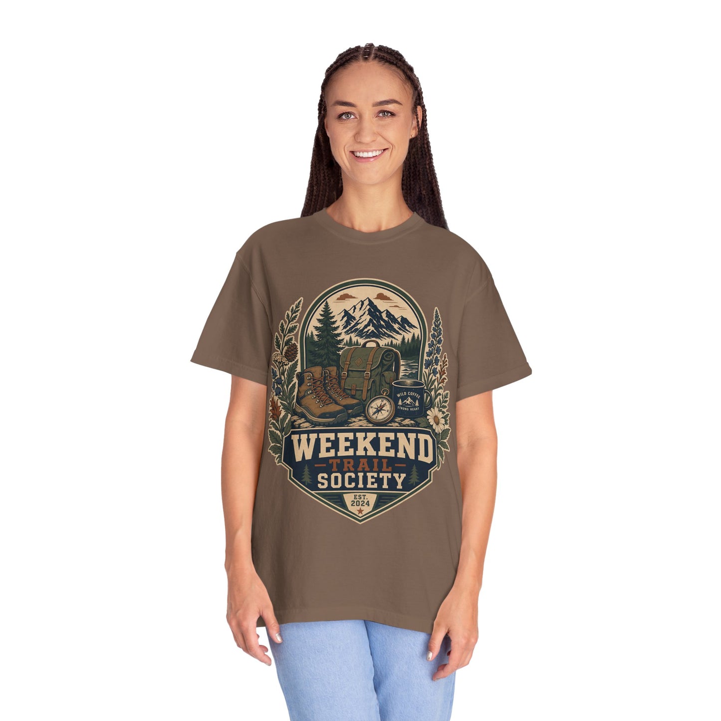 Weekend Trail Society T-Shirt — Vintage Outdoor Hiking & Camping Graphic Tee