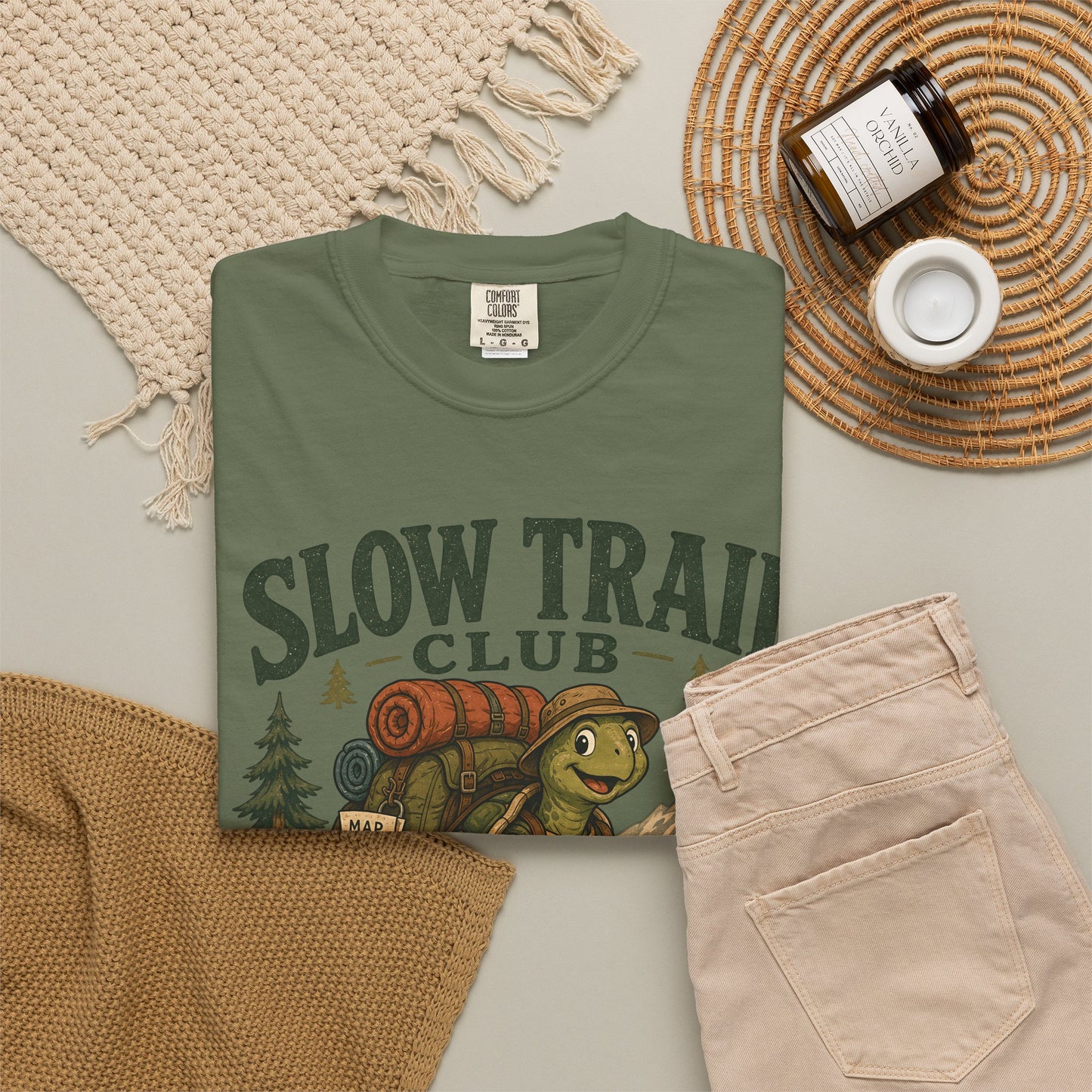 Slow Trail Club T-Shirt — “Still Getting There” Hiking Turtle Graphic Tee
