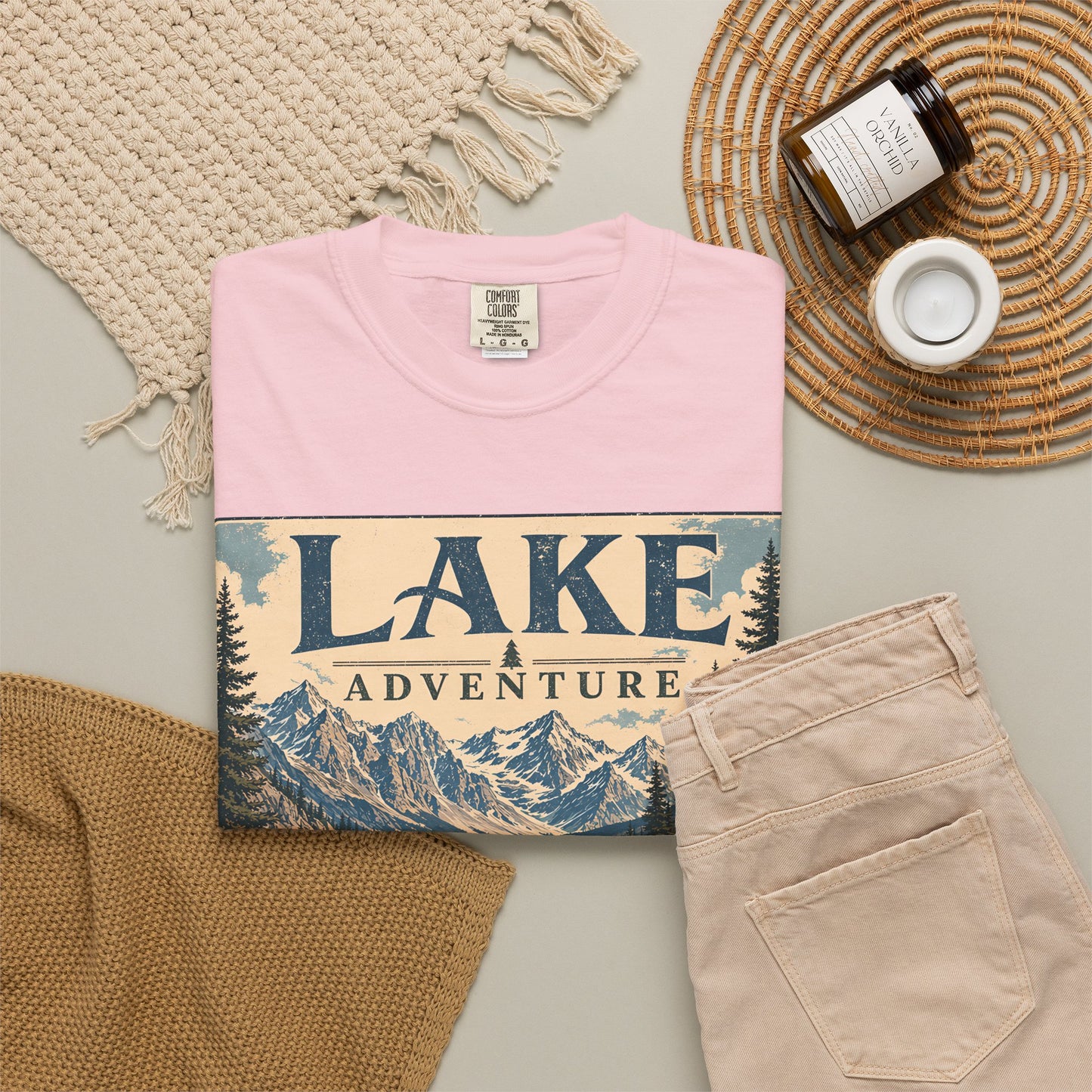 Lake Adventure T-Shirt — Vintage Mountain & Canoe Outdoor Tee