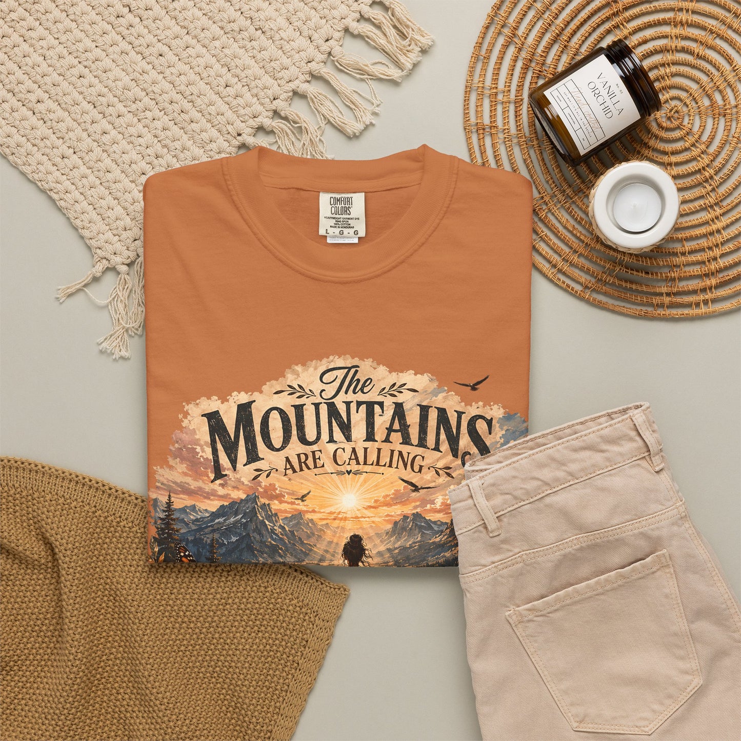 Mountain Meditation T‑Shirt — "The Mountains Are Calling, My Time of Peace"