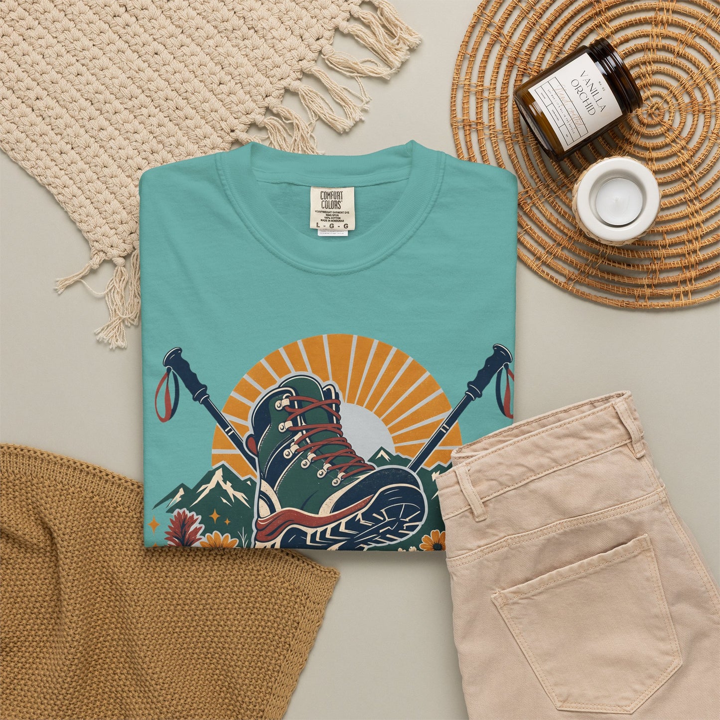 Take Up Space Outside Hiking T-Shirt — 'Walk Tall, Wander Far' Outdoor Adventure Tee