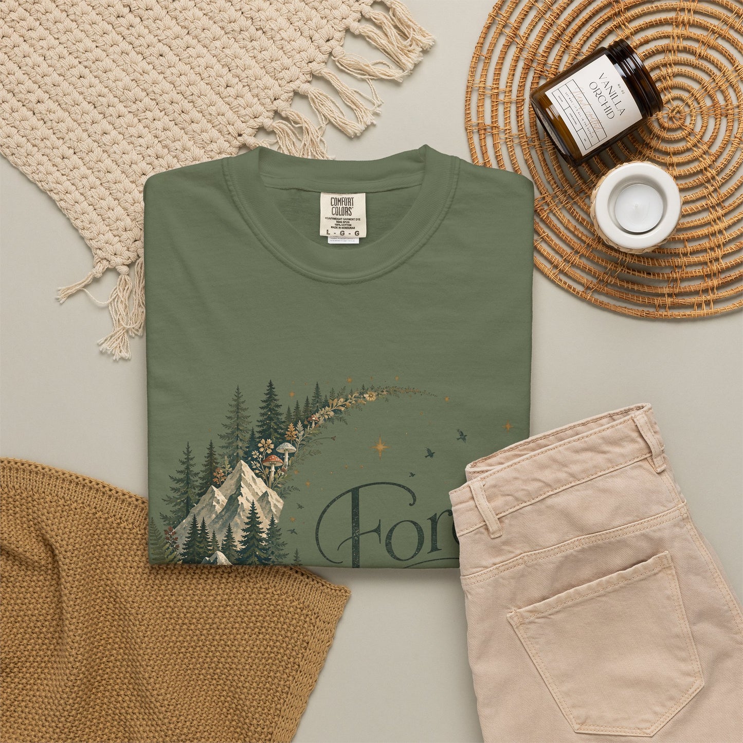 Forest Soul T‑Shirt — Crescent Moon Woodland Graphic Tee