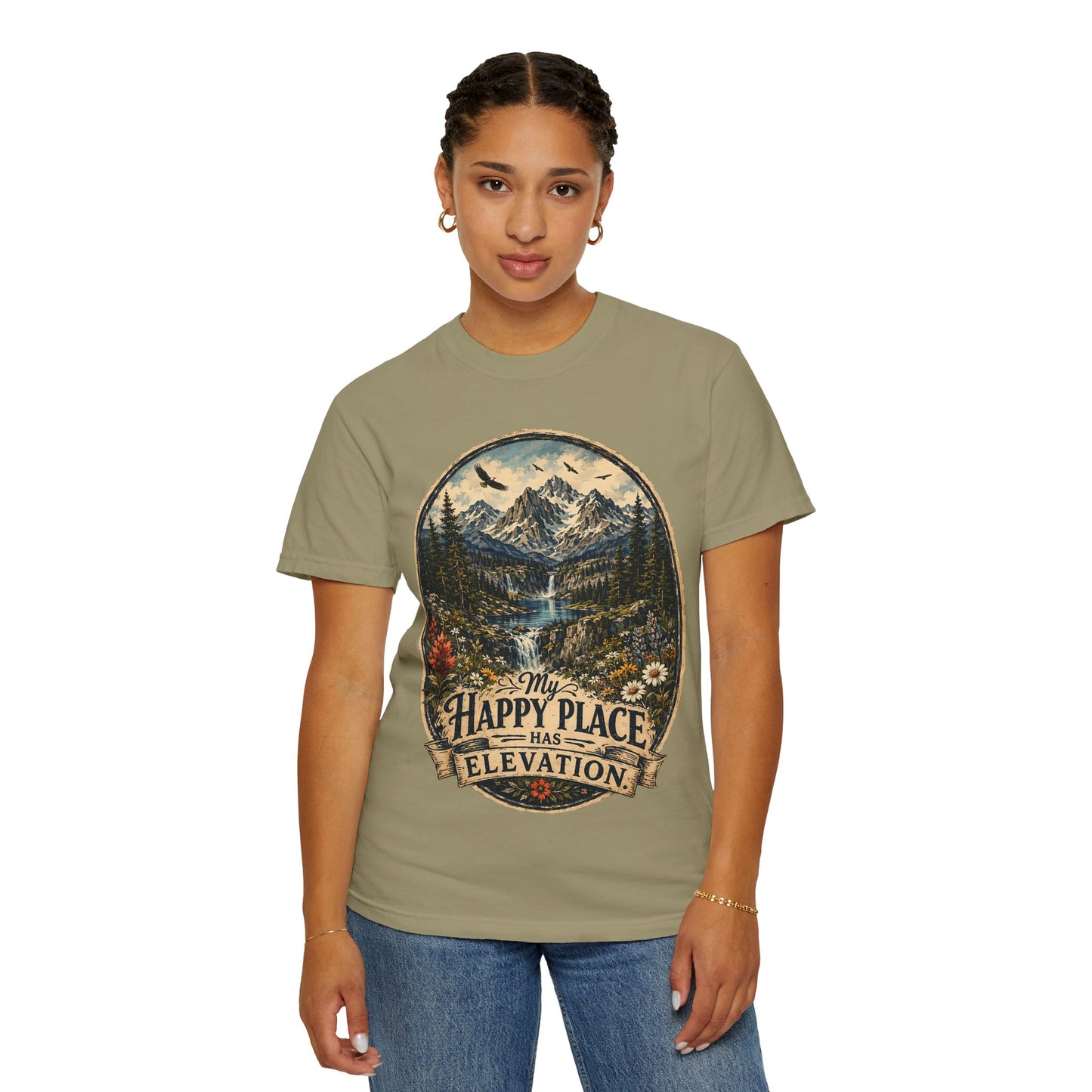 My Happy Place Has Elevation Mountain T-Shirt