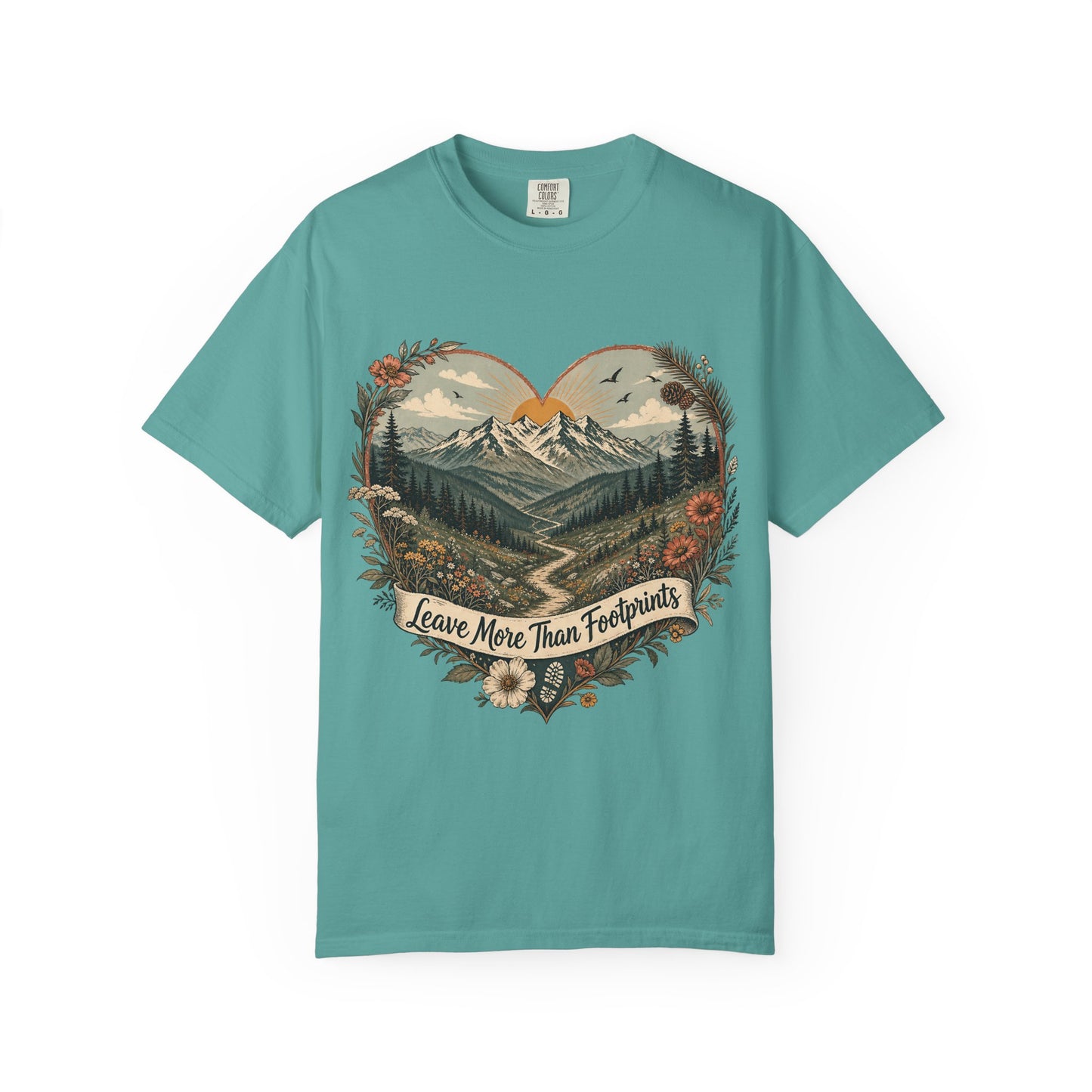 Hiker Graphic Tee — "She Follows the Long Light" Mountain Adventure T-Shirt