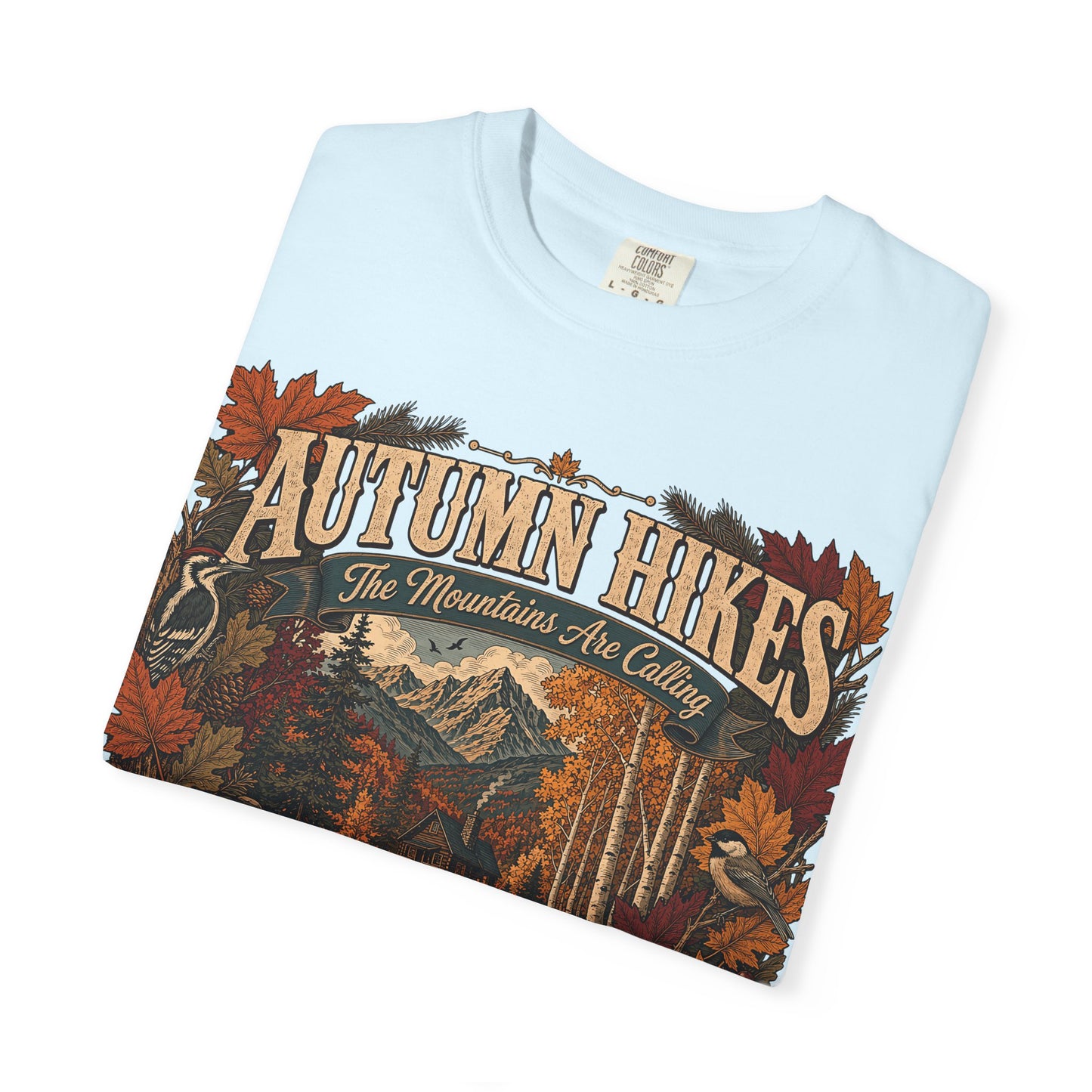 Autumn Hikes T-Shirt — Scenic Cabin Trail Fall Hiking Tee