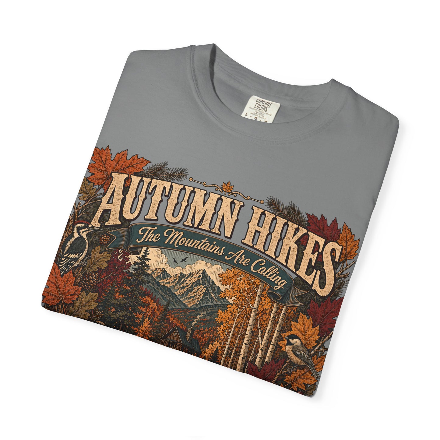 Autumn Hikes T-Shirt — Scenic Cabin Trail Fall Hiking Tee