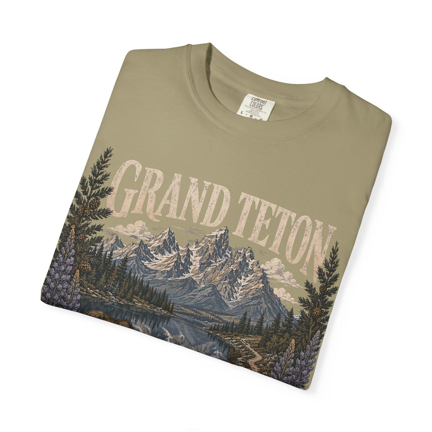 Grand Teton Scenic T-Shirt — 'Adventure Lives Here' Mountain & Moose Tee