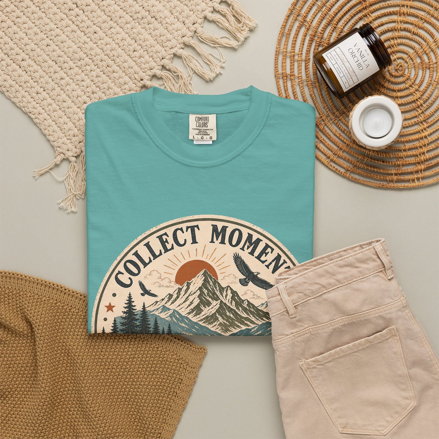 Collect Moments Not Miles T-Shirt — Vintage Mountain Adventure Tee