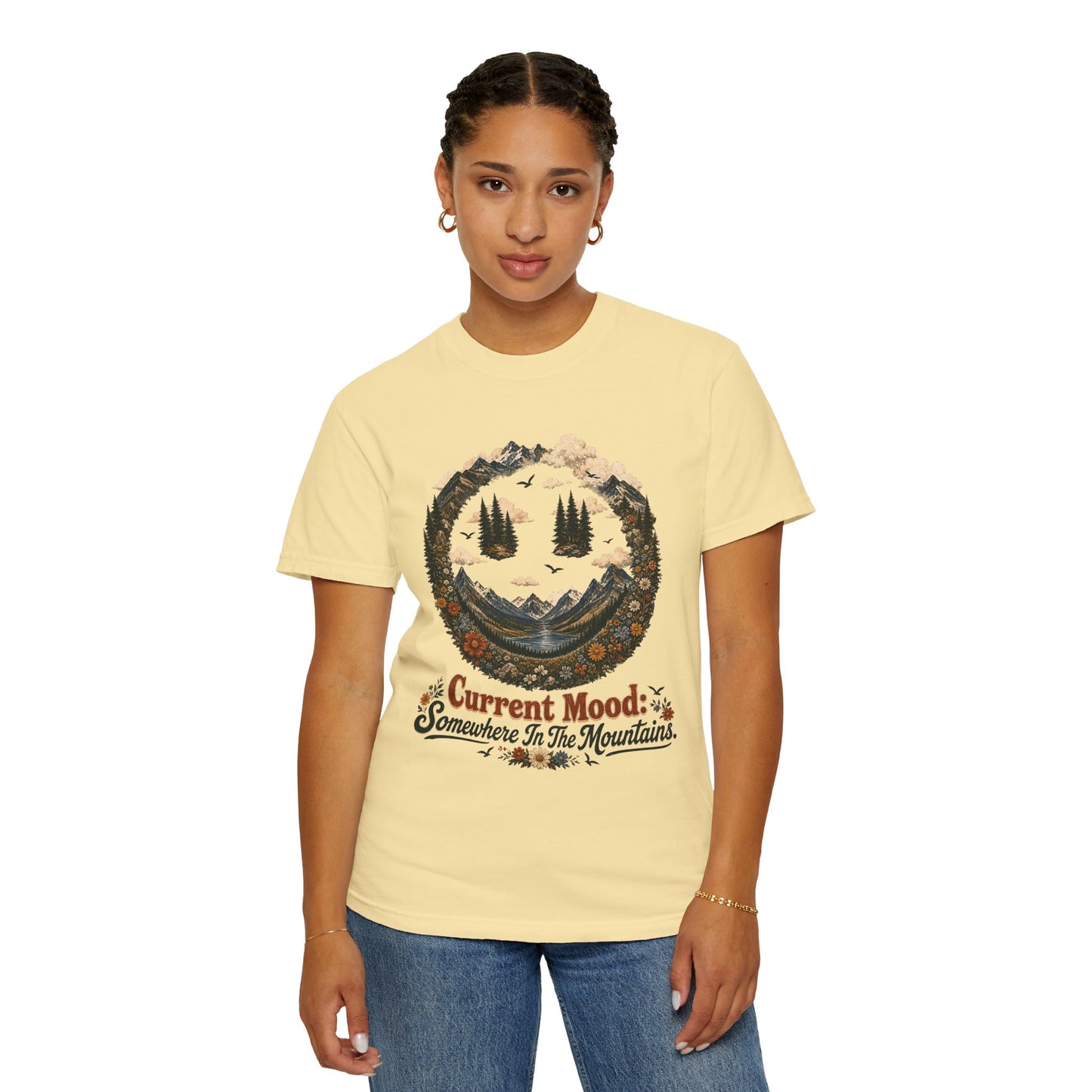 Somewhere In The Mountains T-Shirt — "Current Mood" Outdoor Graphic Tee