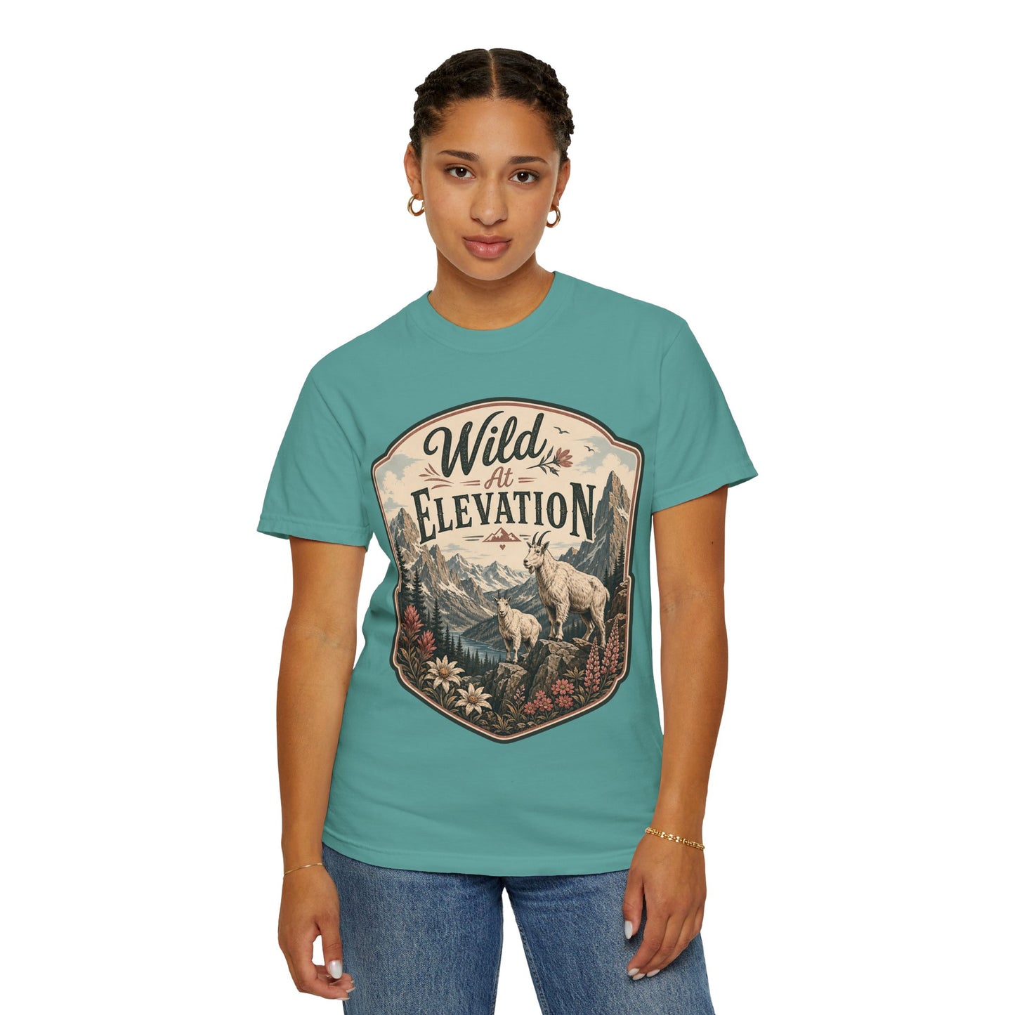 Wild at Elevation T-Shirt — Mountain Goat Nature Graphic Tee
