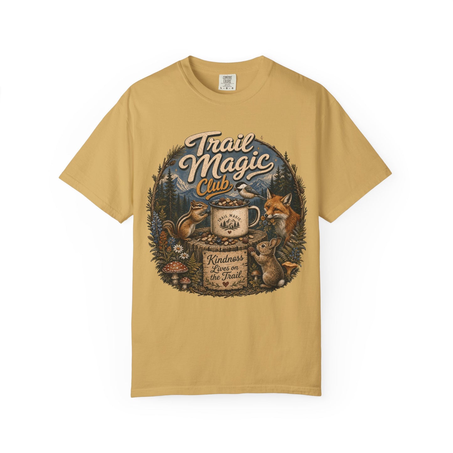 Trail Magic Club T-Shirt — Woodland Fox & Wildlife Coffee Camp Tee