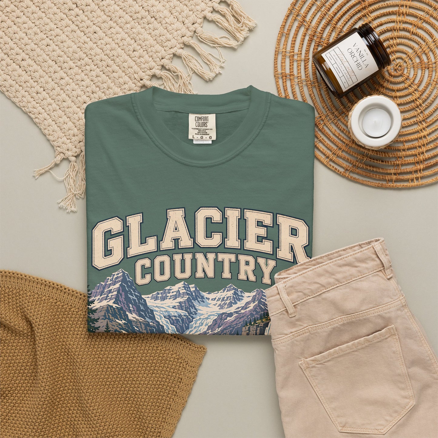 Glacier Country T-Shirt — Vintage Mountain National Park Graphic